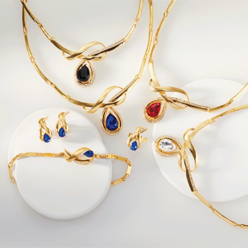 Color Crystal Necklace, Bracelet, Earring & Ring Set - MIDNIGHT VELVET CATALOG