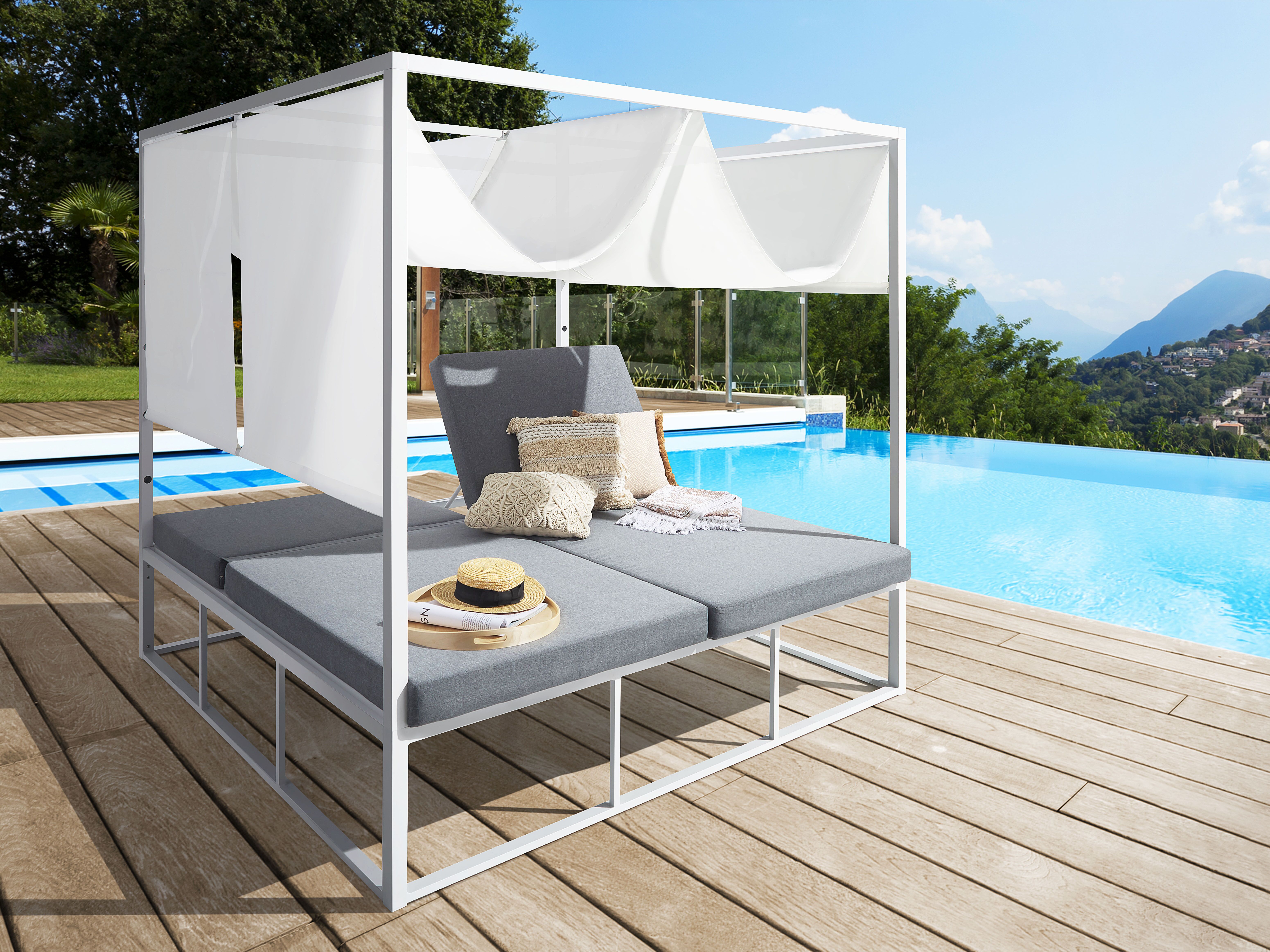 Garden Daybed PALLANZA Metal White