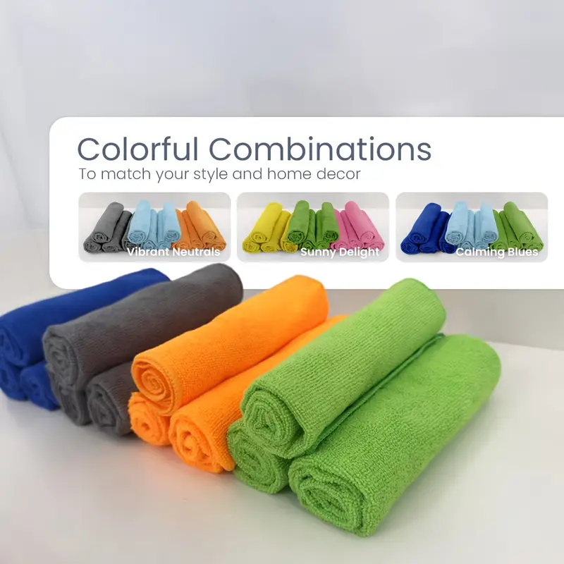 Heavy-Duty Ultra-Fine Fiber Cleaning Cloth - Highly Absorbent Lint-Free, Non-Slip Towel Square Multi-Purpose