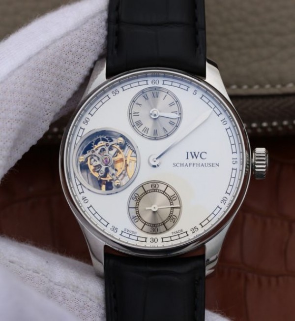 Replica IWC BM Portuguese Flying Tourbillon SS White Dial 2 Sub Dials - Top club