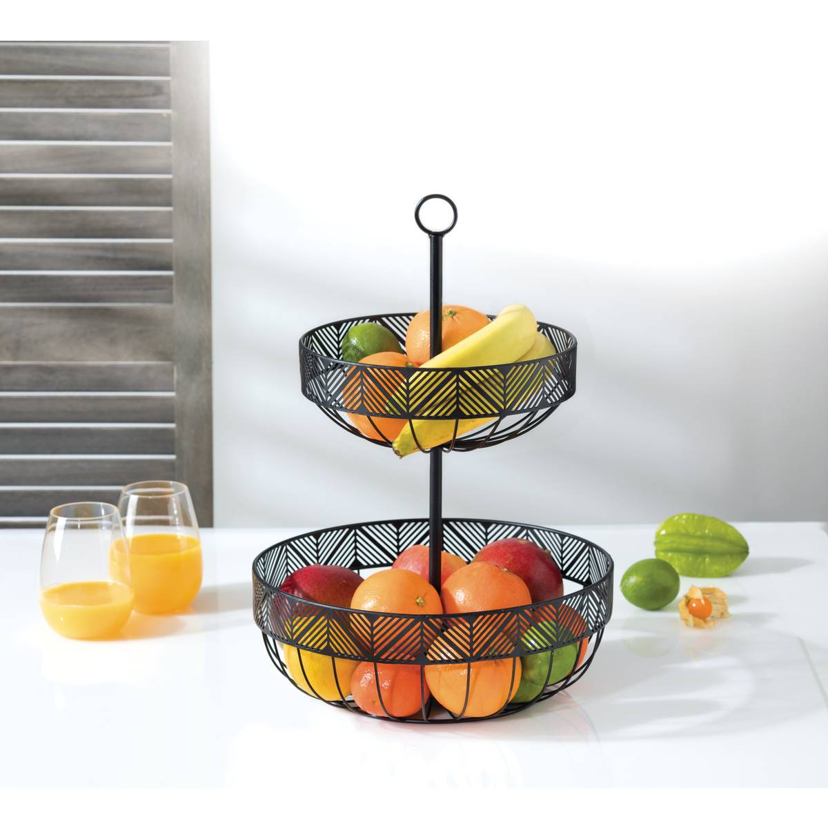 Fruit basket "Frise" D.43 cm, Black