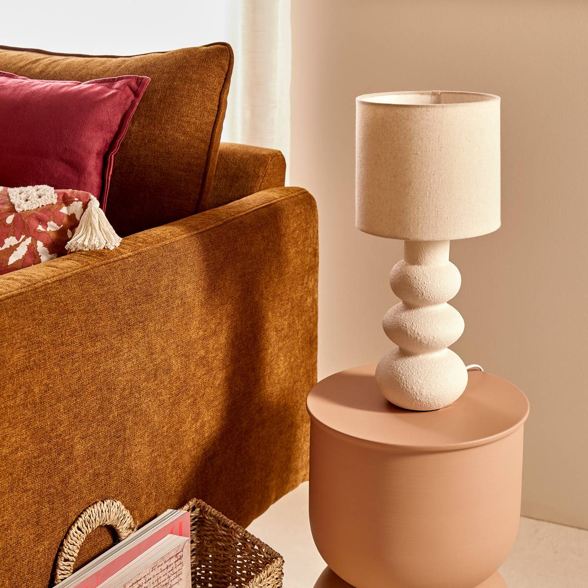 Floor Lamp "Alitha" Beige, H.42 cm