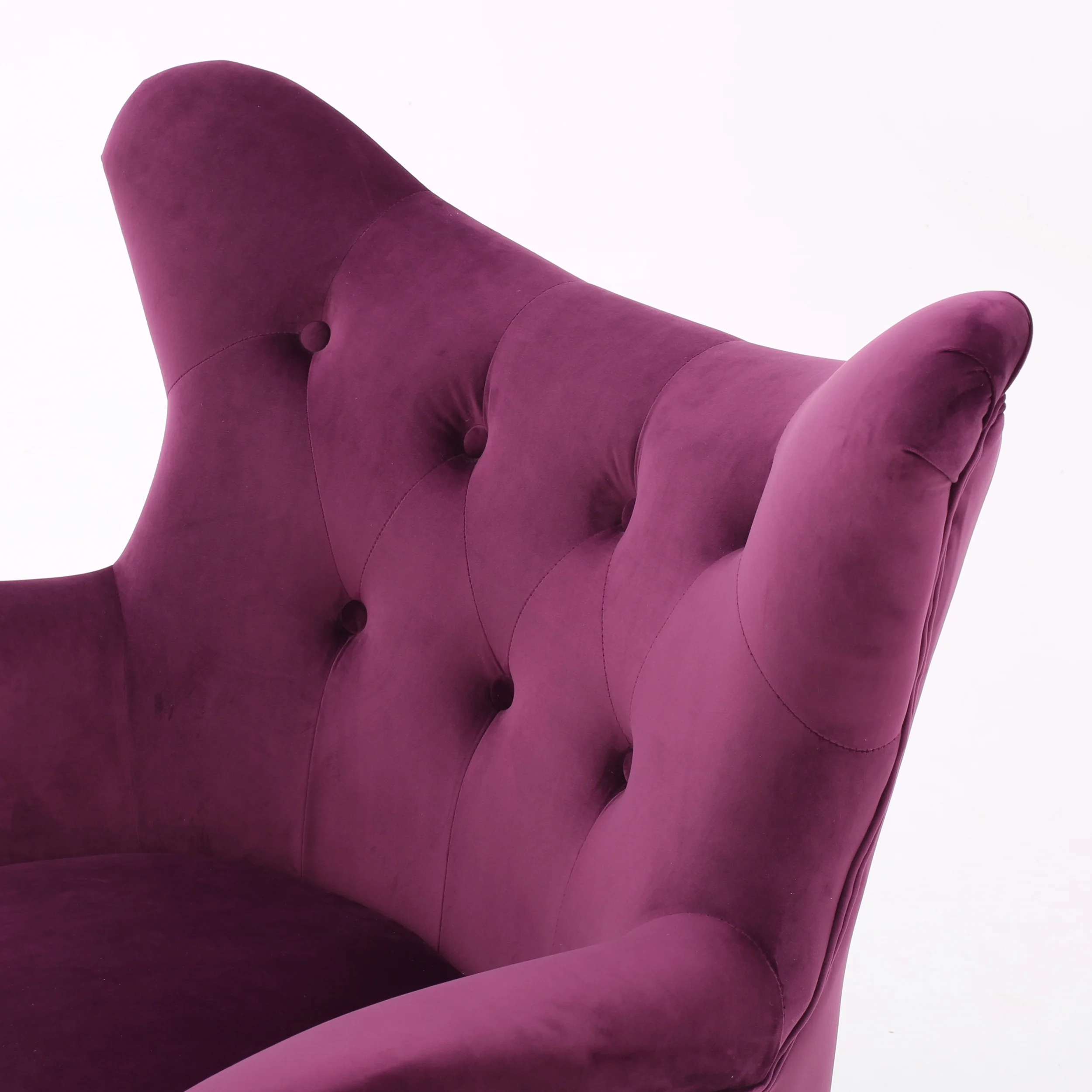 Noble House Simon Velvet Wingback Chair, Purple - Image 3