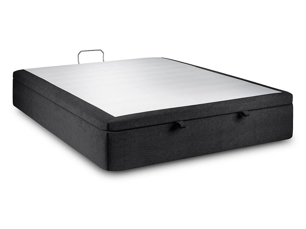 Sommier Coffre Tissu Noir 140x190 H39cm