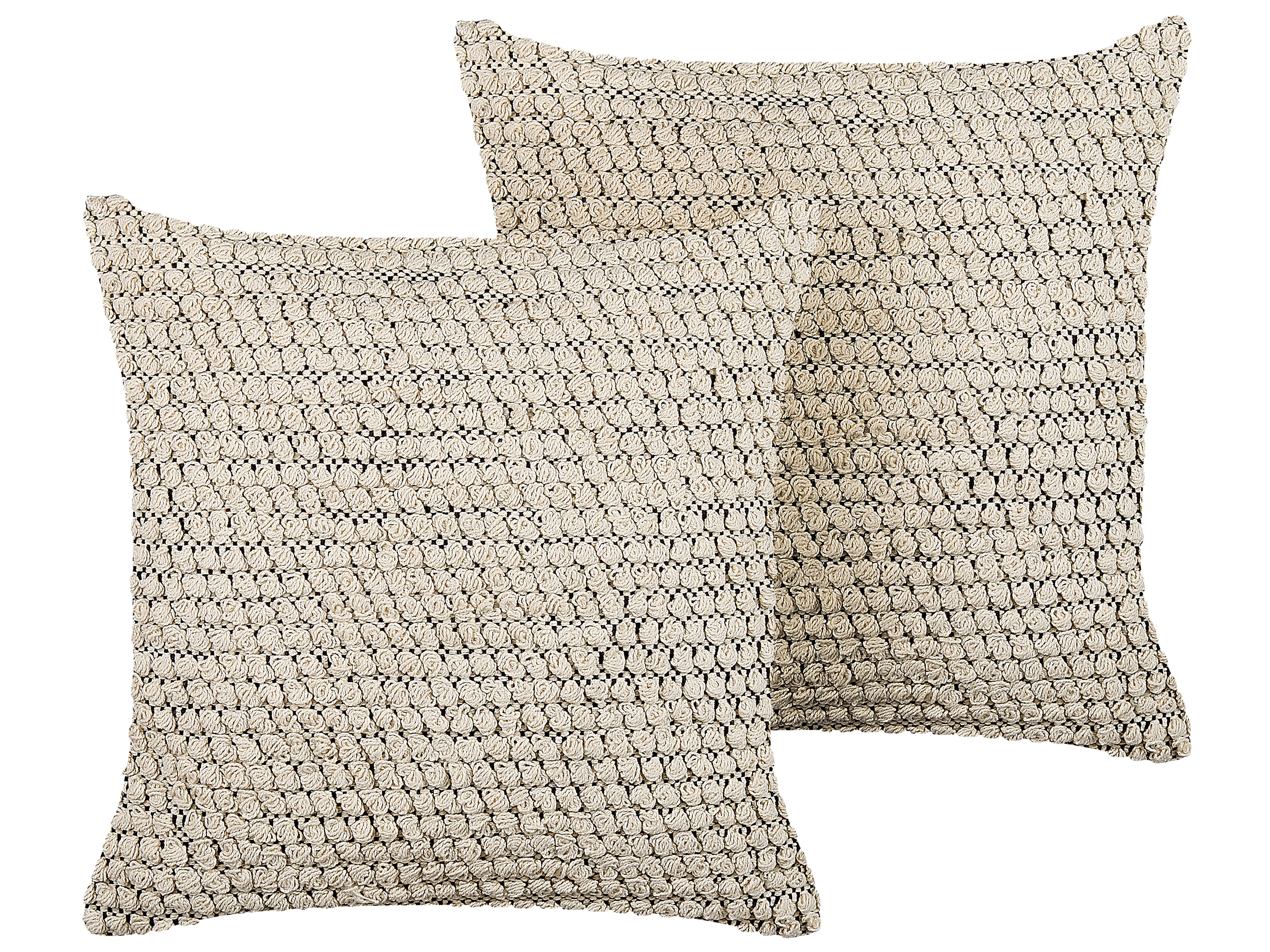 Set of 2 Decorative Cushions HOWEA Cotton 45 x 45 cm Beige Geometric Pattern