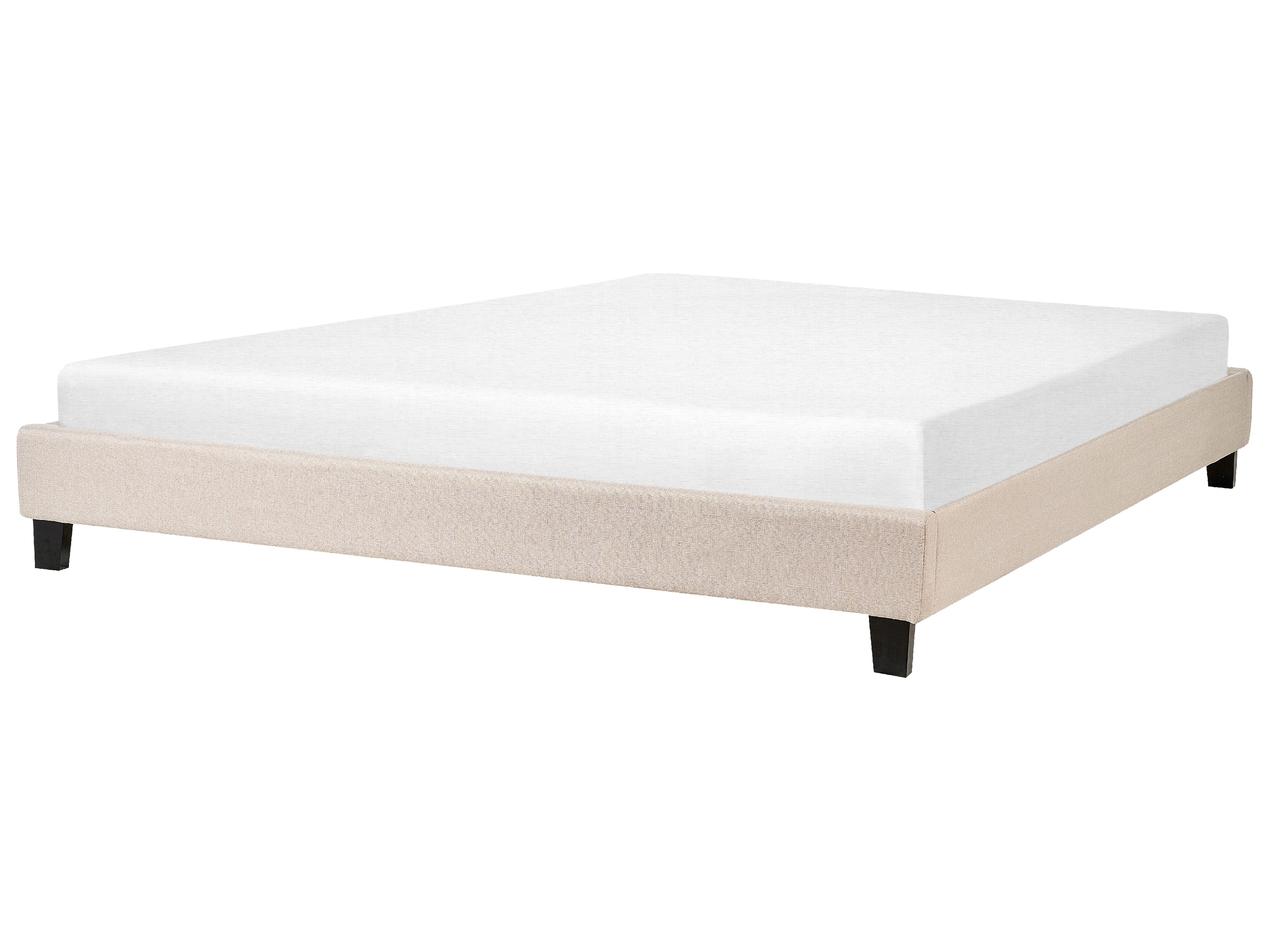 Bed without Headboard Fabric ROANNE 180 x 200 cm (EU Super King) Beige