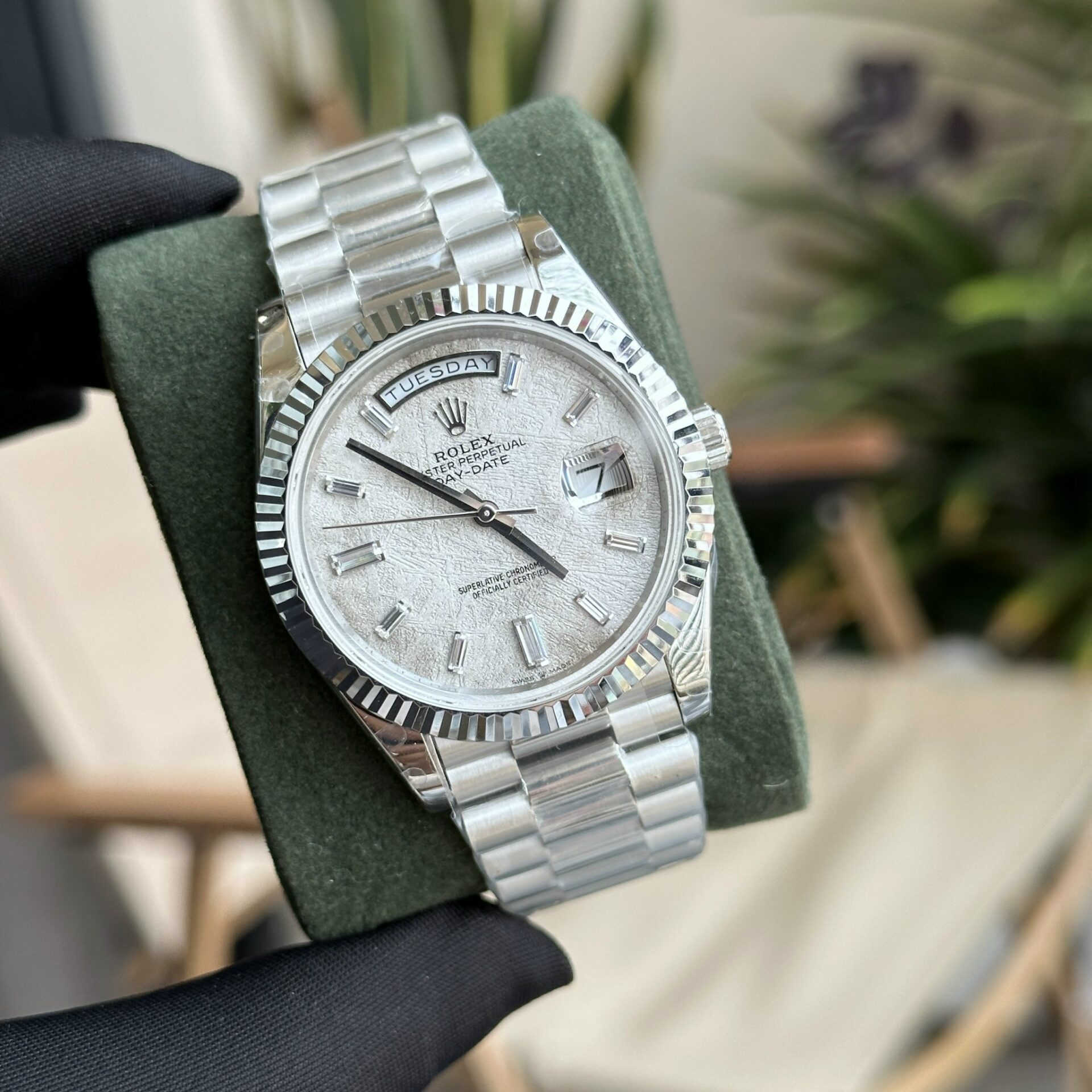 Rolex Replica Watch Day-Date Meteorite Dial President Strap GM Factory 40mm - Top club