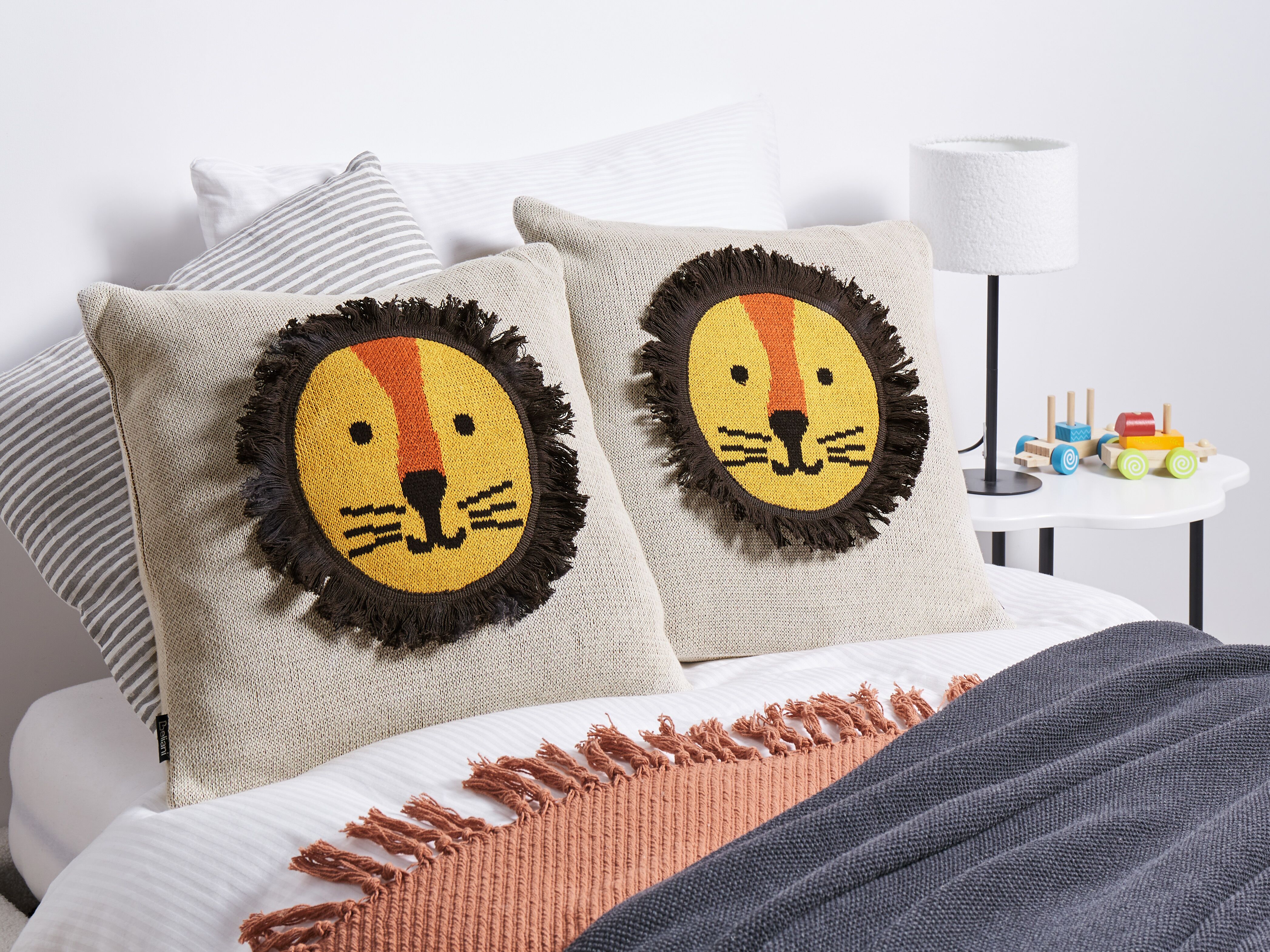 Set of 2 Decorative Cushions SARANGAR Cotton 45 x 45 cm Beige