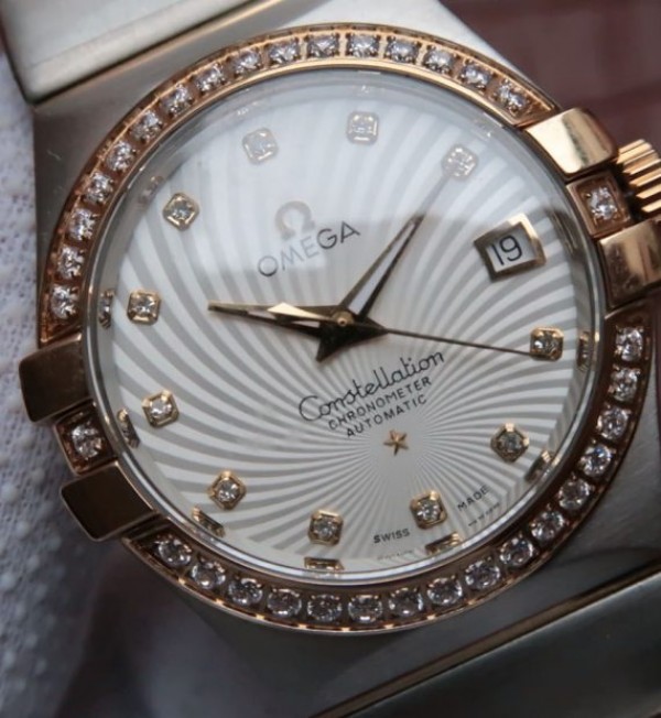 Replica Omega V6 Constellation 123.20.35 SS White Textured Dial - Elite Watch Atelier