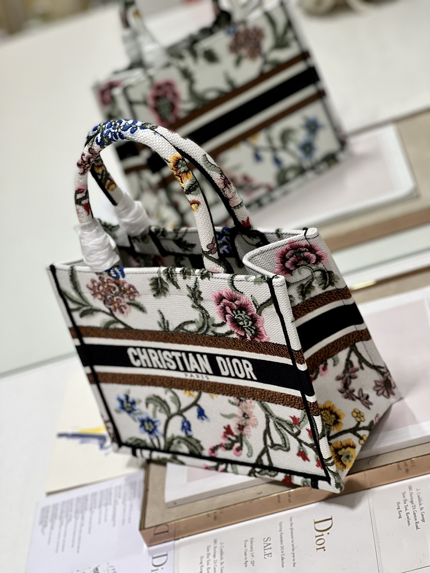 Christian Dior Small Dior Tote Bag White For Women 10.5 in/ 26.5cm1:1High-quality replica