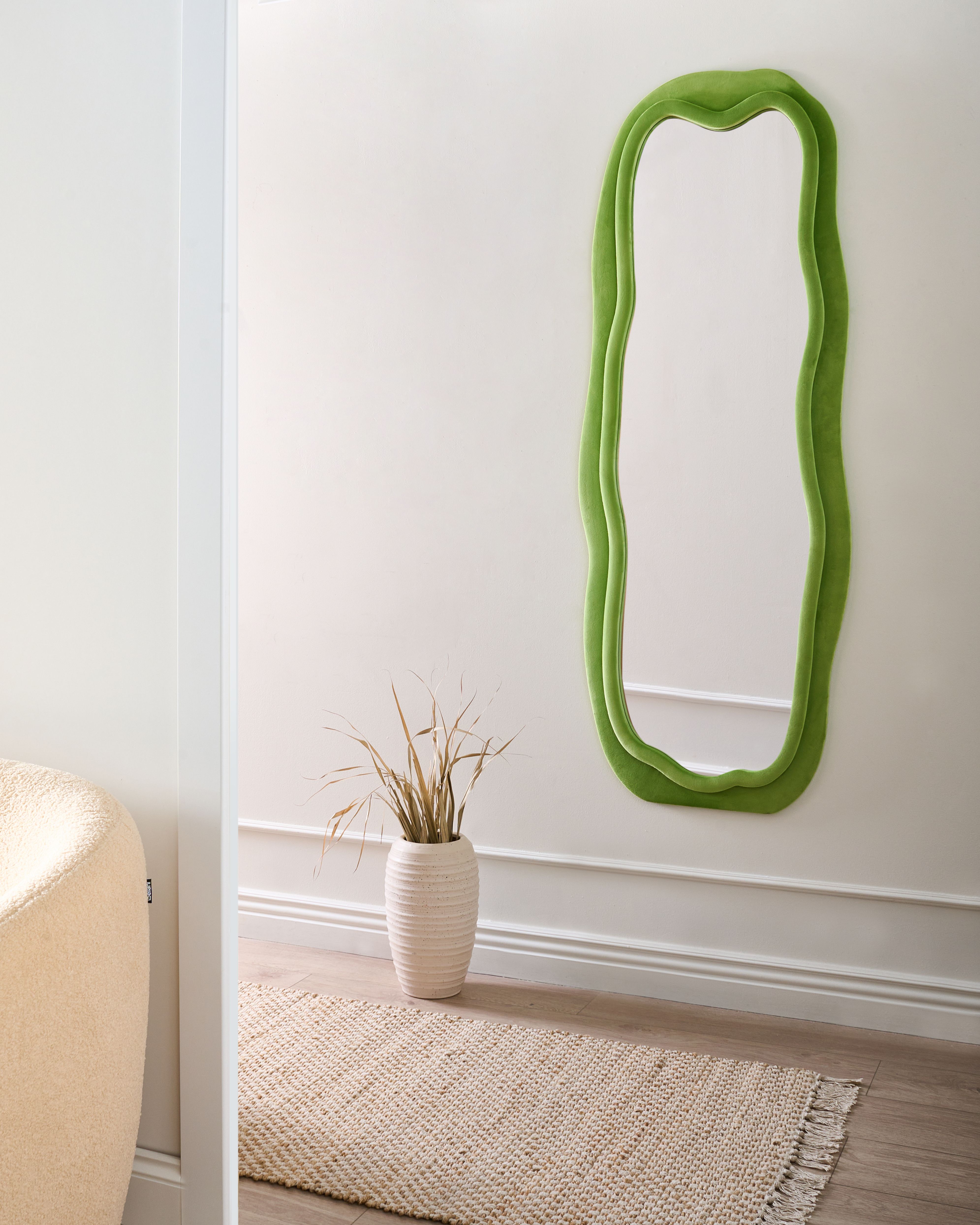 Wall Mirror BEAUNE 56 cm 160 cm Velvet Green