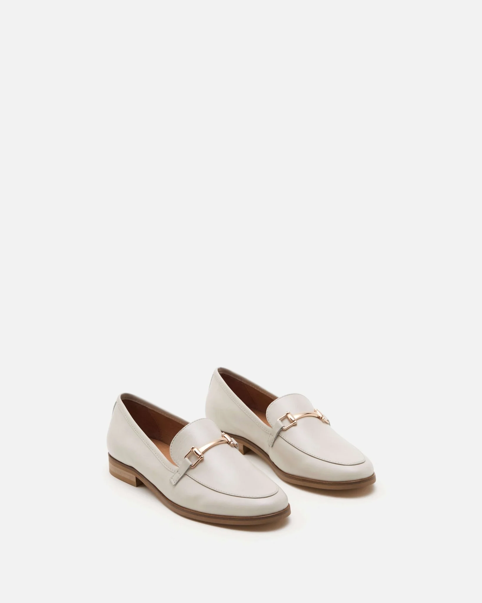 MOCASSINS TALBA - En cuir métallisé écru