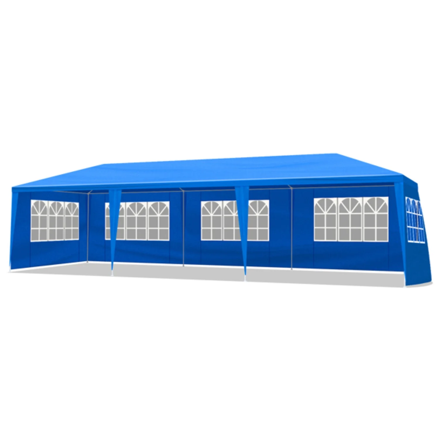 10'x30' Outdoor Party Tent With 8 Removable Sidewalls Canopy Blue Waterproof Shelters Gazebo For BBQ Birthday Party Wedding Events Backyard Garden And Patio