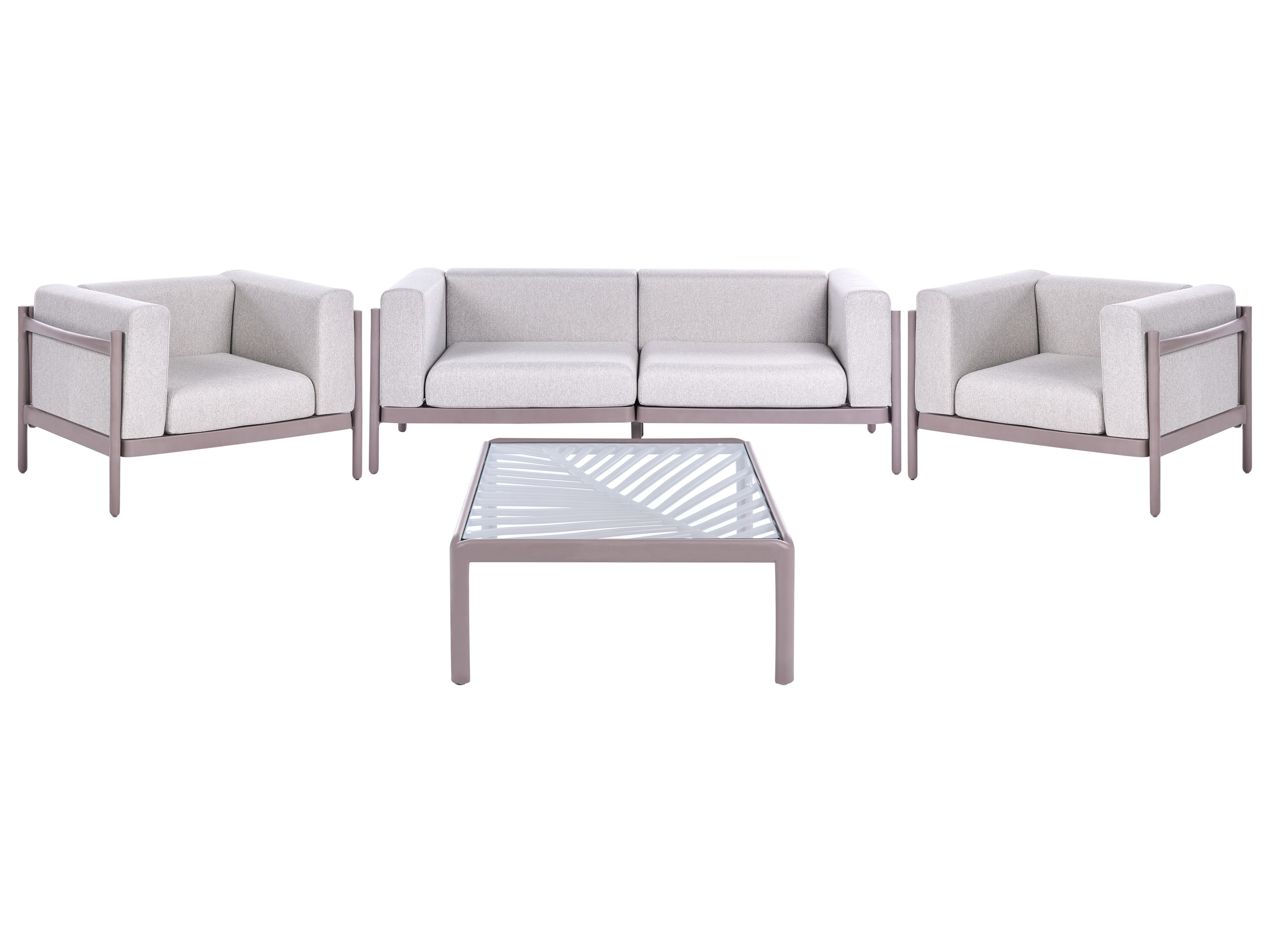 Garden Lounge Set with Table 4 Seater FERRETTI Taupe