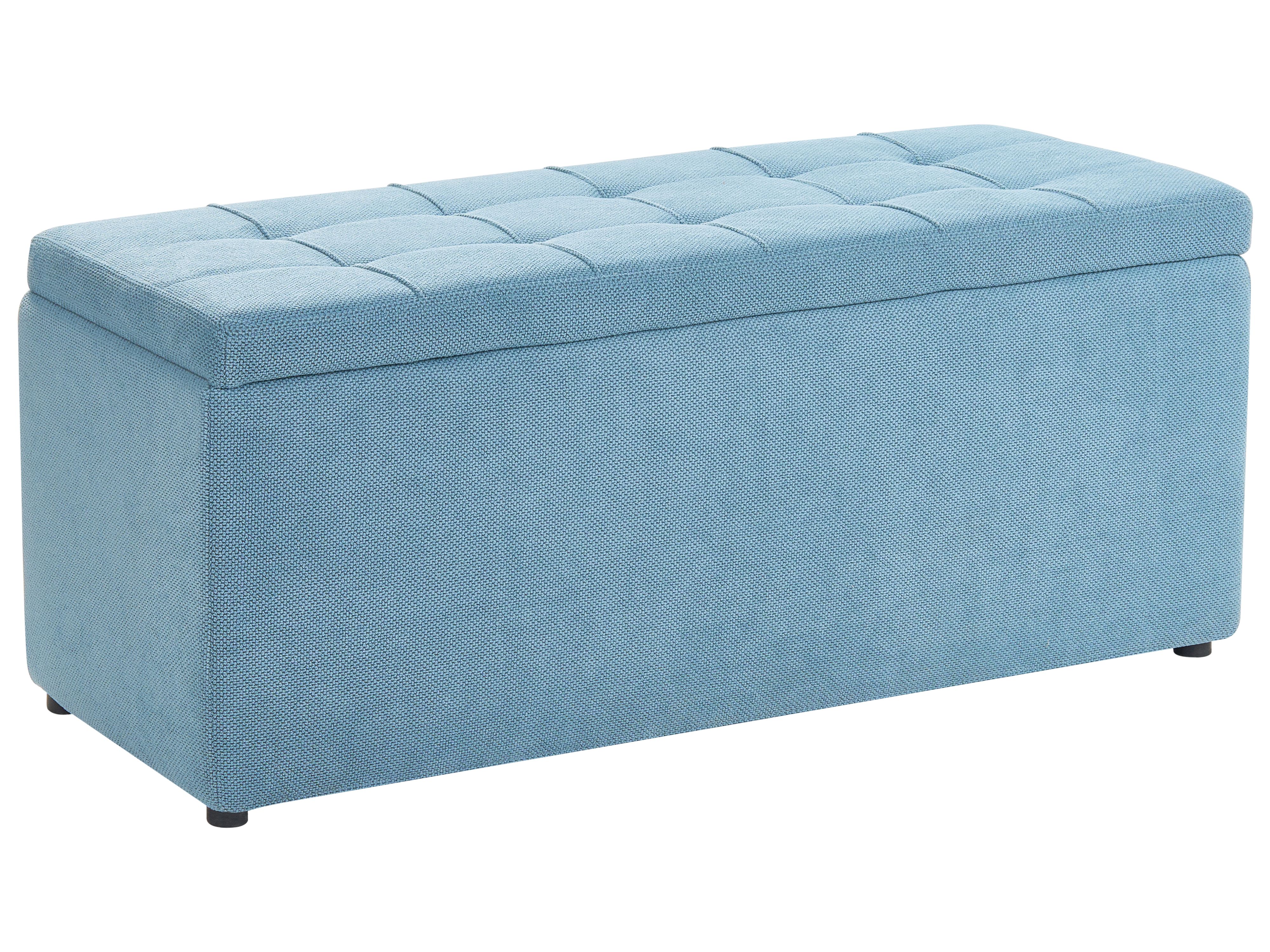 Storage Ottoman OREM Fabric 100 cm 40 cm Blue