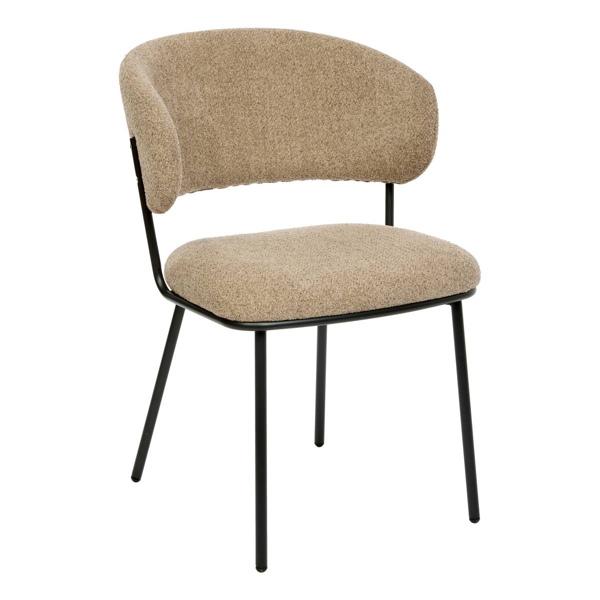 Set of 2 "Alba" chairs Steel, Polyester, Beige