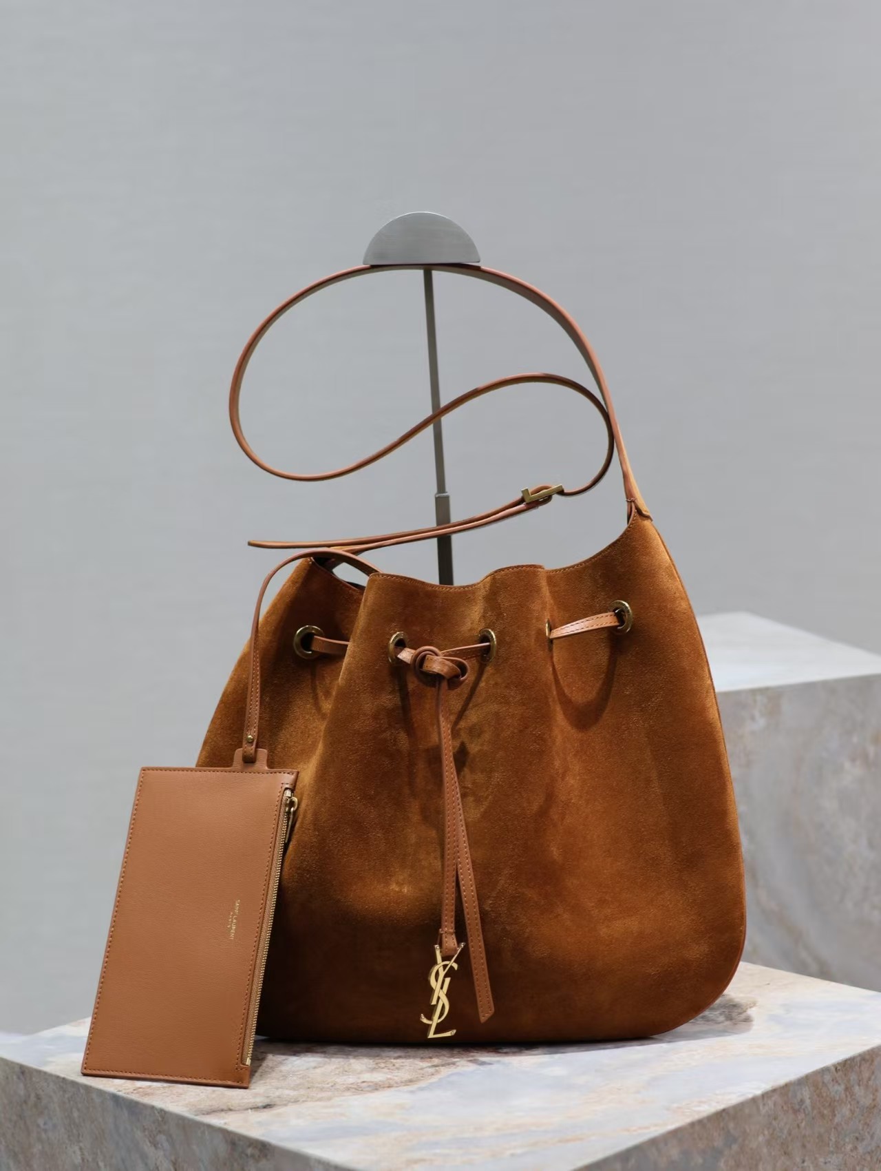 Saint Laurent Flat Hobo Suede Shoulder Bag1:1High-quality replica
