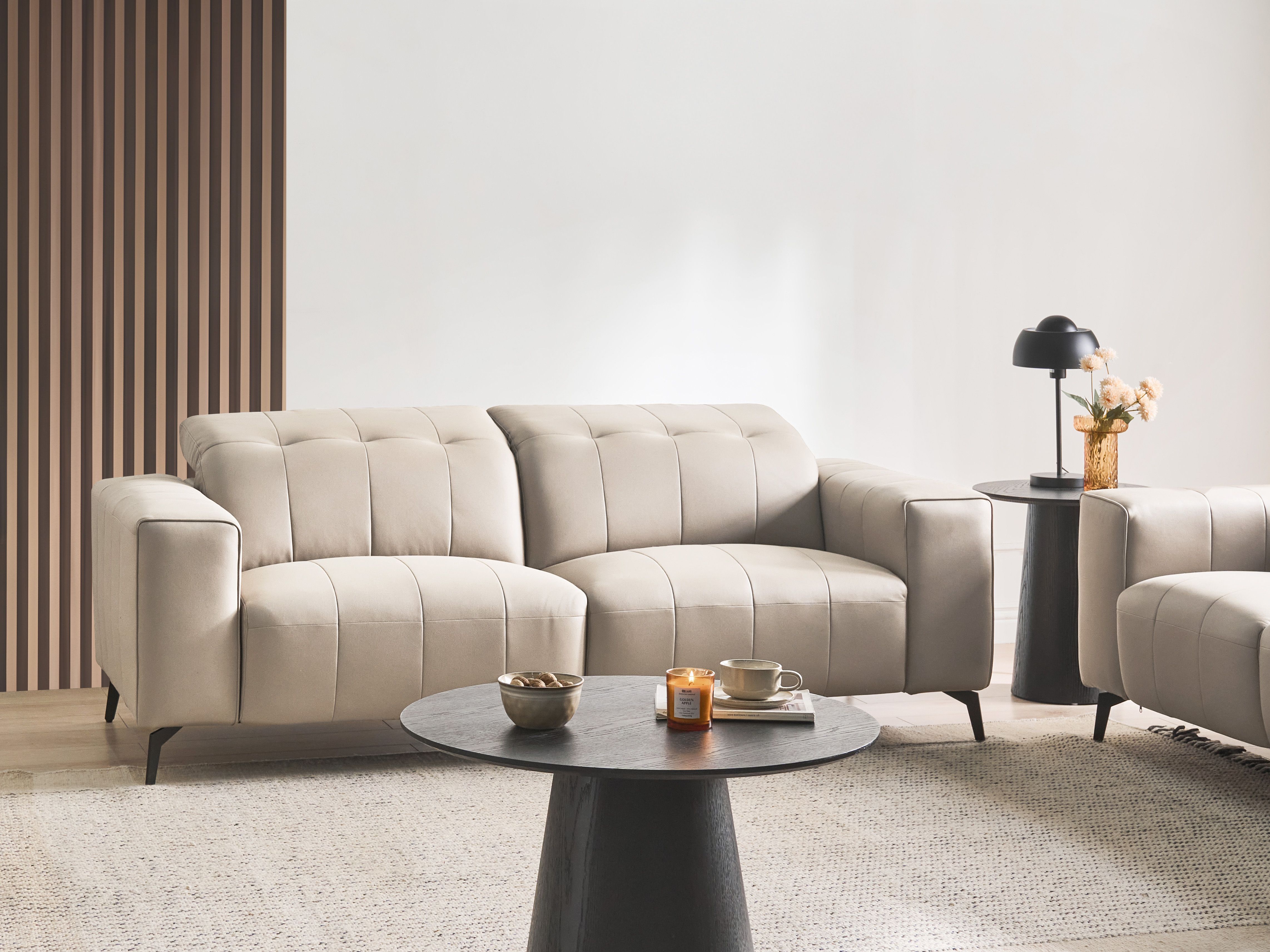 Sofa 3 Seater OMMEL Faux Leather Taupe