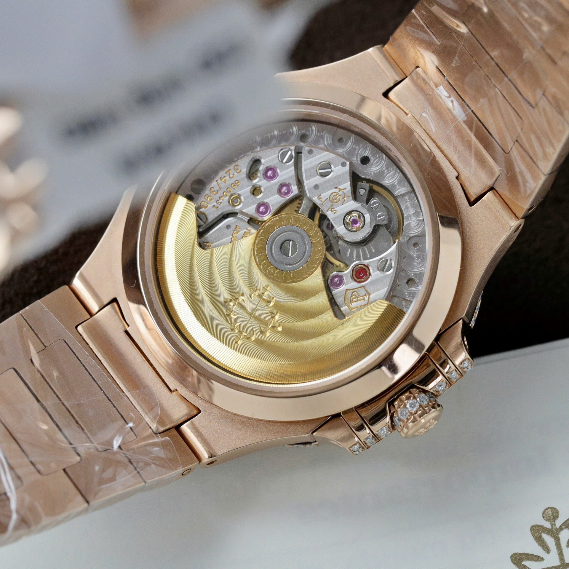Patek Philippe Nautilus 7118 Replica Watch Gold Wrapped + Moissanite Diamonds Custom 35.2mm - Top club