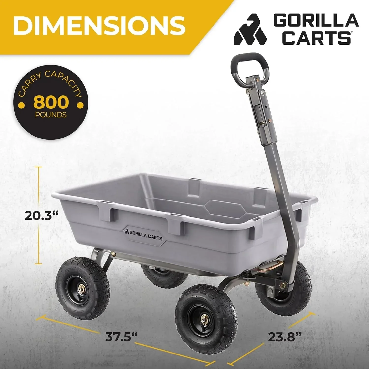 Gorilla Carts Utility Dump Wagon 6 Cubic Feet 1200 lb Capacity Black - GOR6PS - Image 34 Gorilla Carts Utility Dump Wagon 6 Cubic Feet 1200 lb Capacity Black - GOR6PS - Image 34