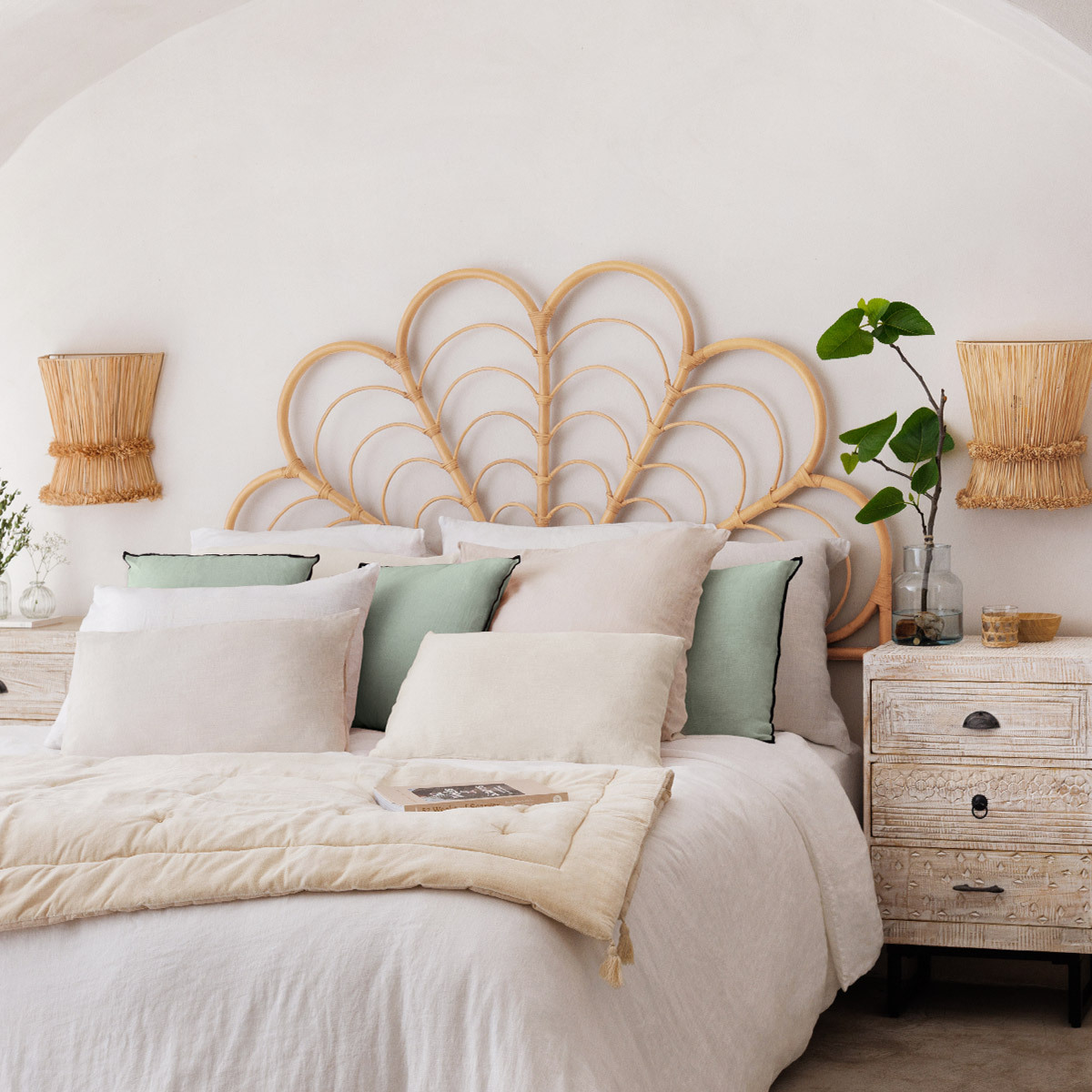 Headboard "Aoni" Rattan, L.160 cm