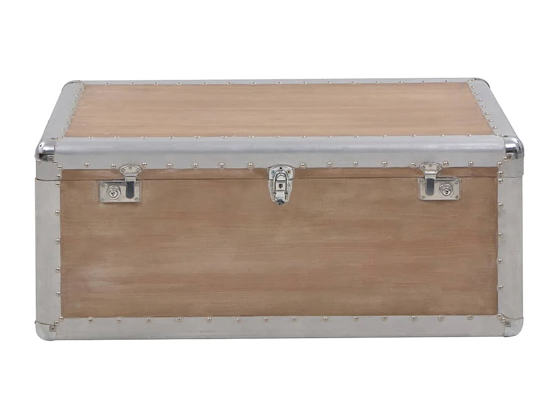 Boîte de rangement Bois de sapin massif 91x52x40 cm Marron