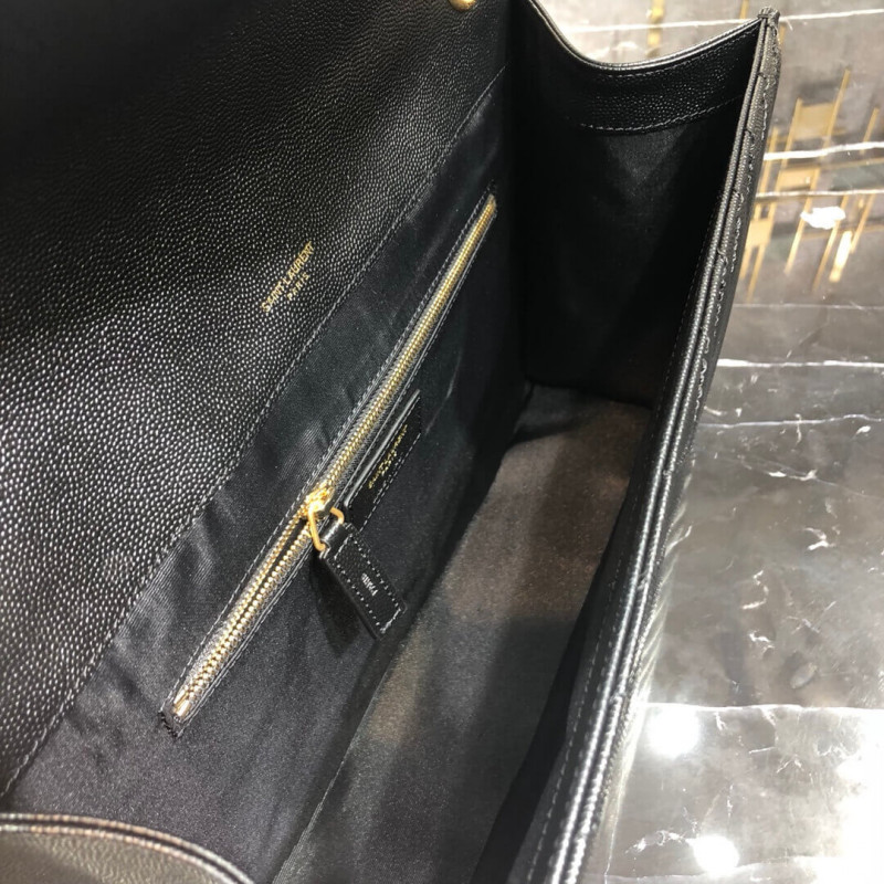 Replica Saint Laurent Grain Leather Large Envelope Chain Bag 396910 Black1:1High-quality replica