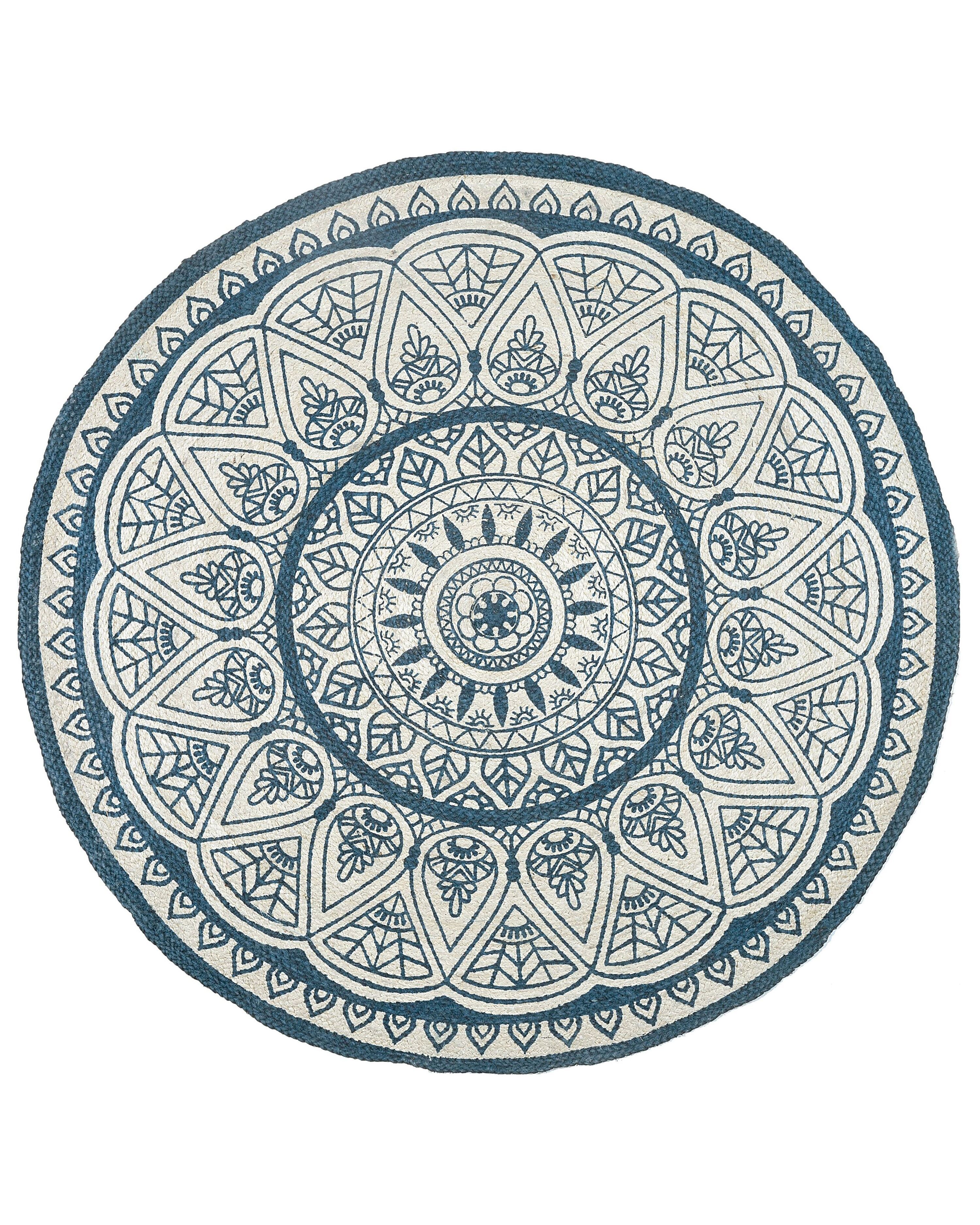 Rug ANADERE Blue ø 120 cm Jute