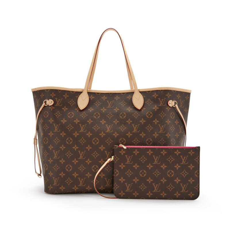 Louis Vuitton Neverfull MM Tote | Monogram Canvas, Cherry Red Interior & Detachable Pouch - COZYMIZE