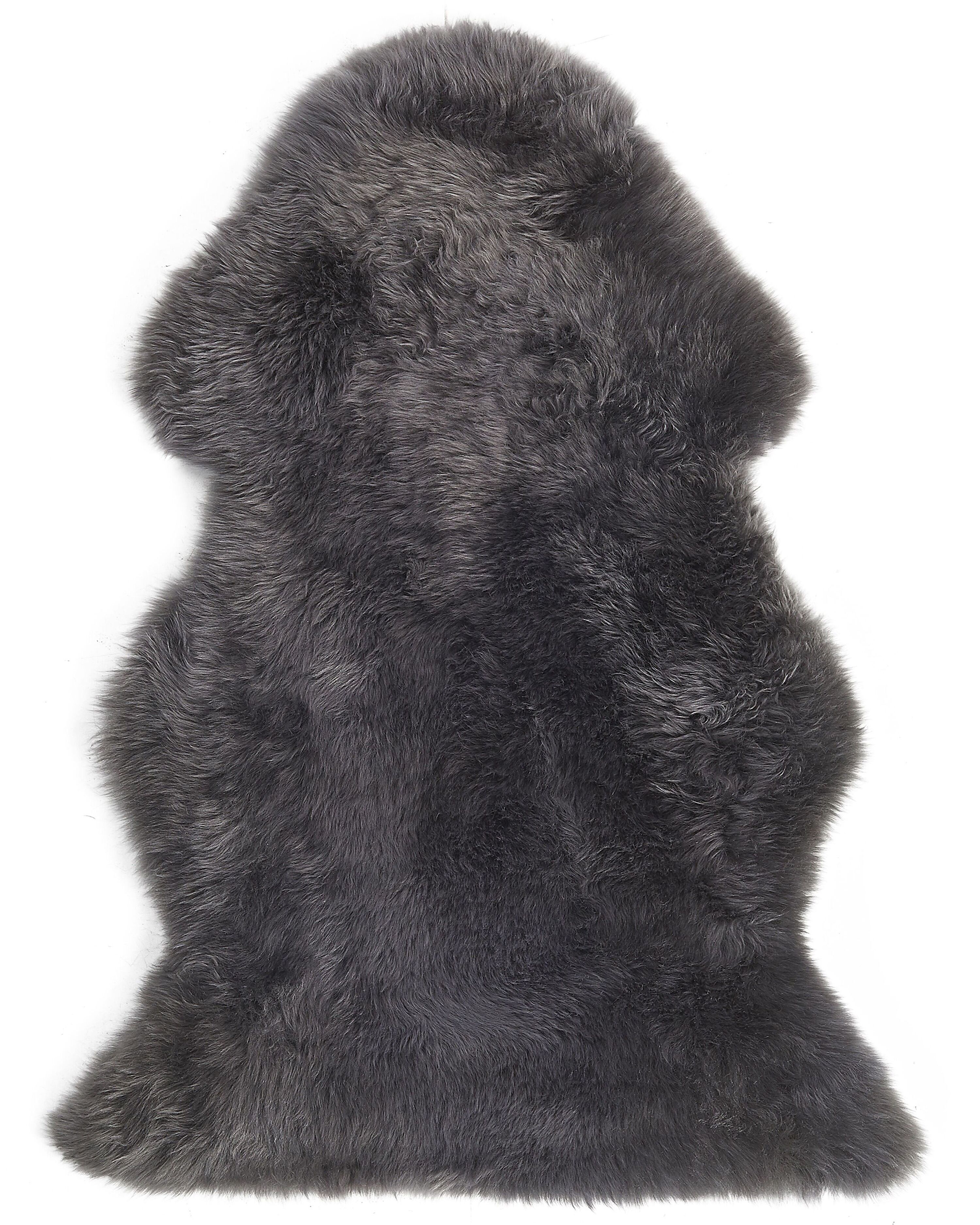 Sheepskin Rug ULURU Dark Grey 65 x 110 cm