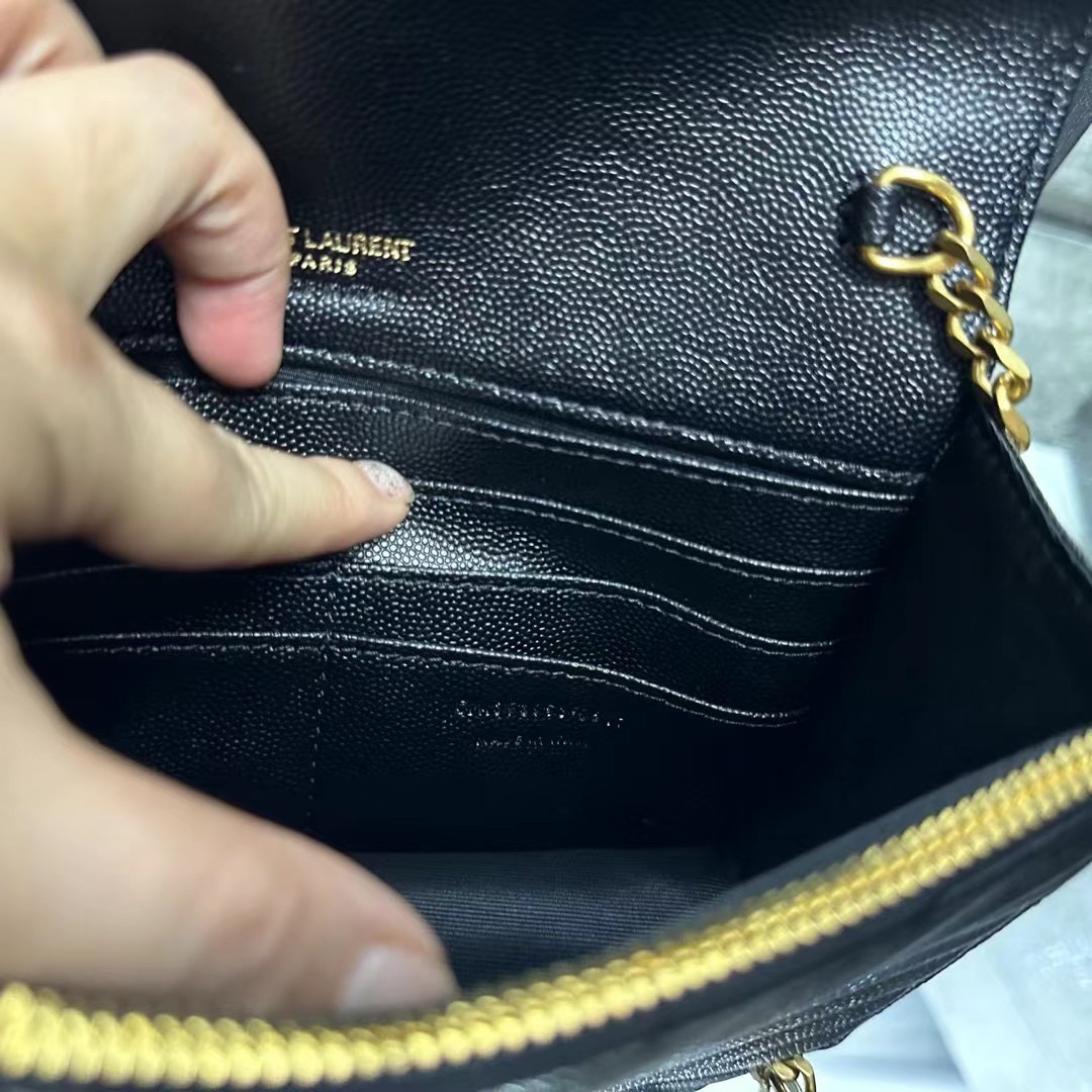 YSL Chain Shoulder Bag - Black Leather & Gold Hardware1:1High-quality replica