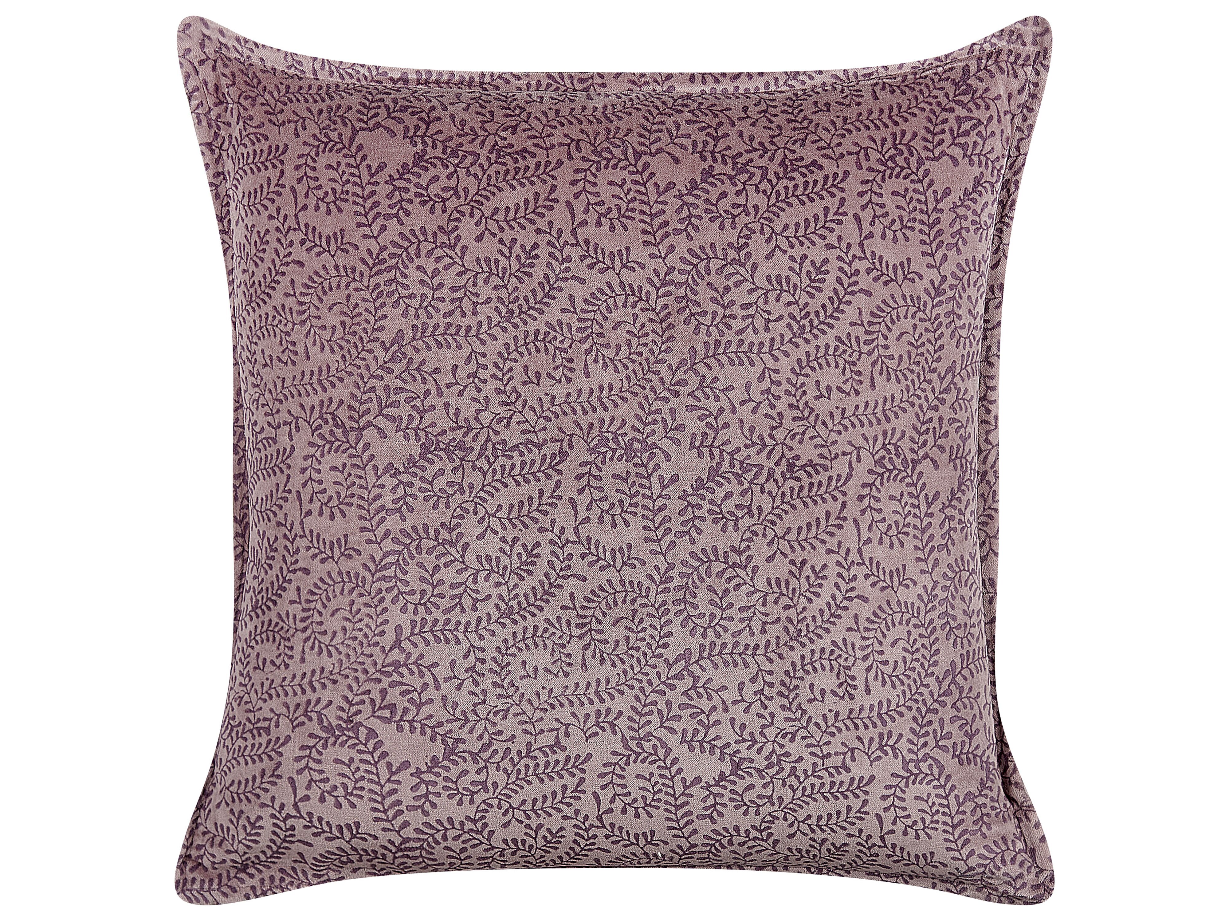Throw Cushion KALMIA Velvet 45 x 45 cm Pink Floral Pattern