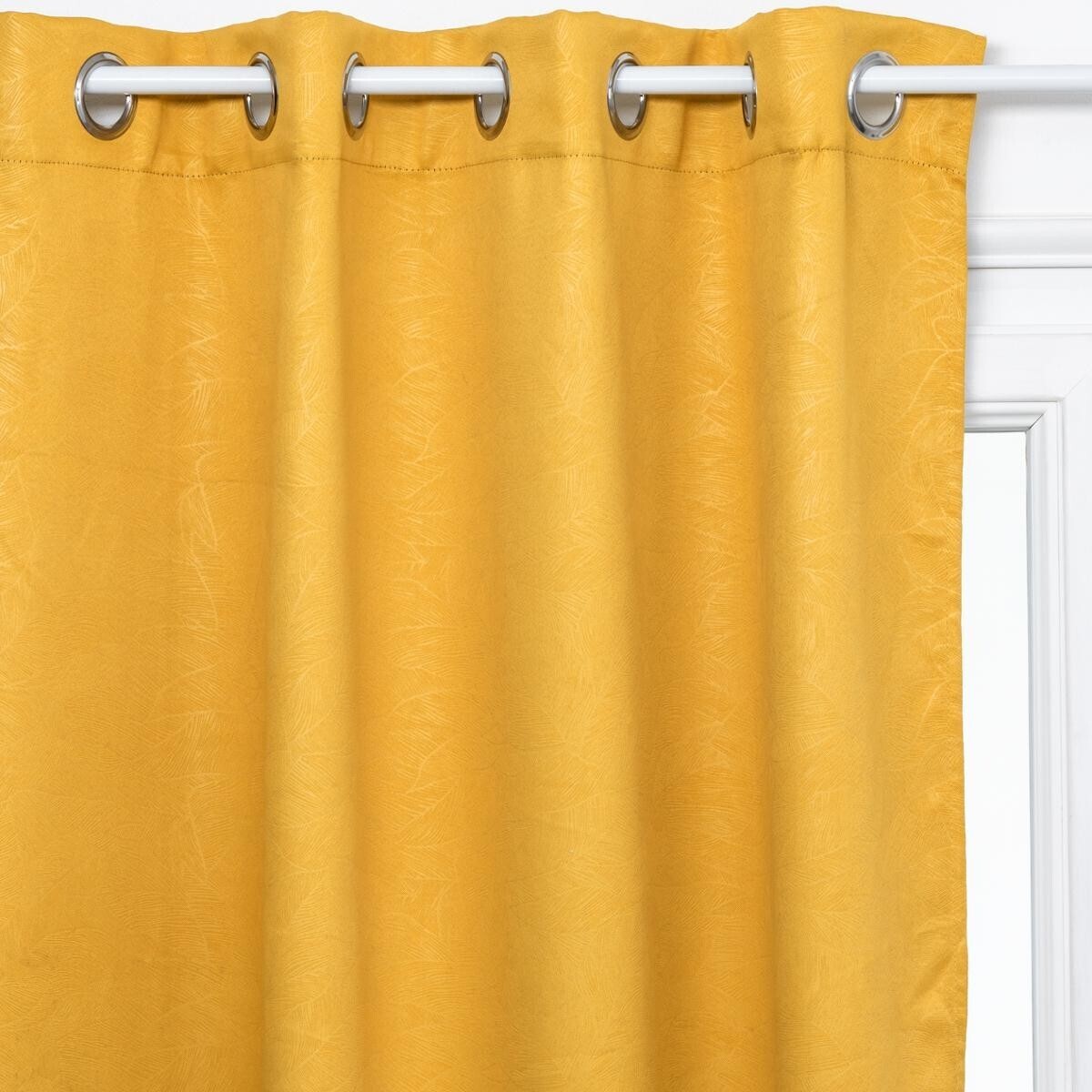 Blackout curtain "Leaves" Mustard yellow, 140x260 cm