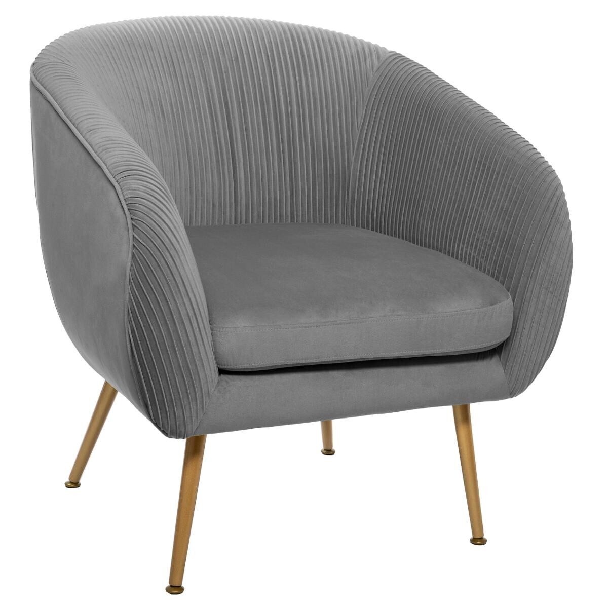 Armchair "Solaro" Pleated velvet, Grey