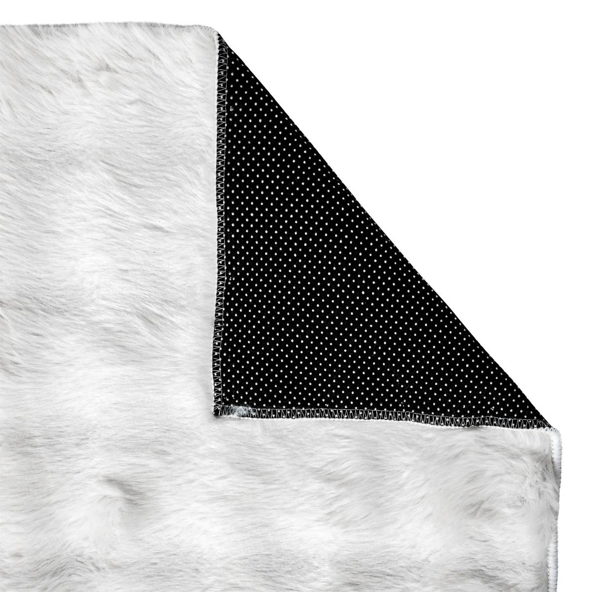 3D Faux Fur Rug "Zephy" White, 170x120 cm