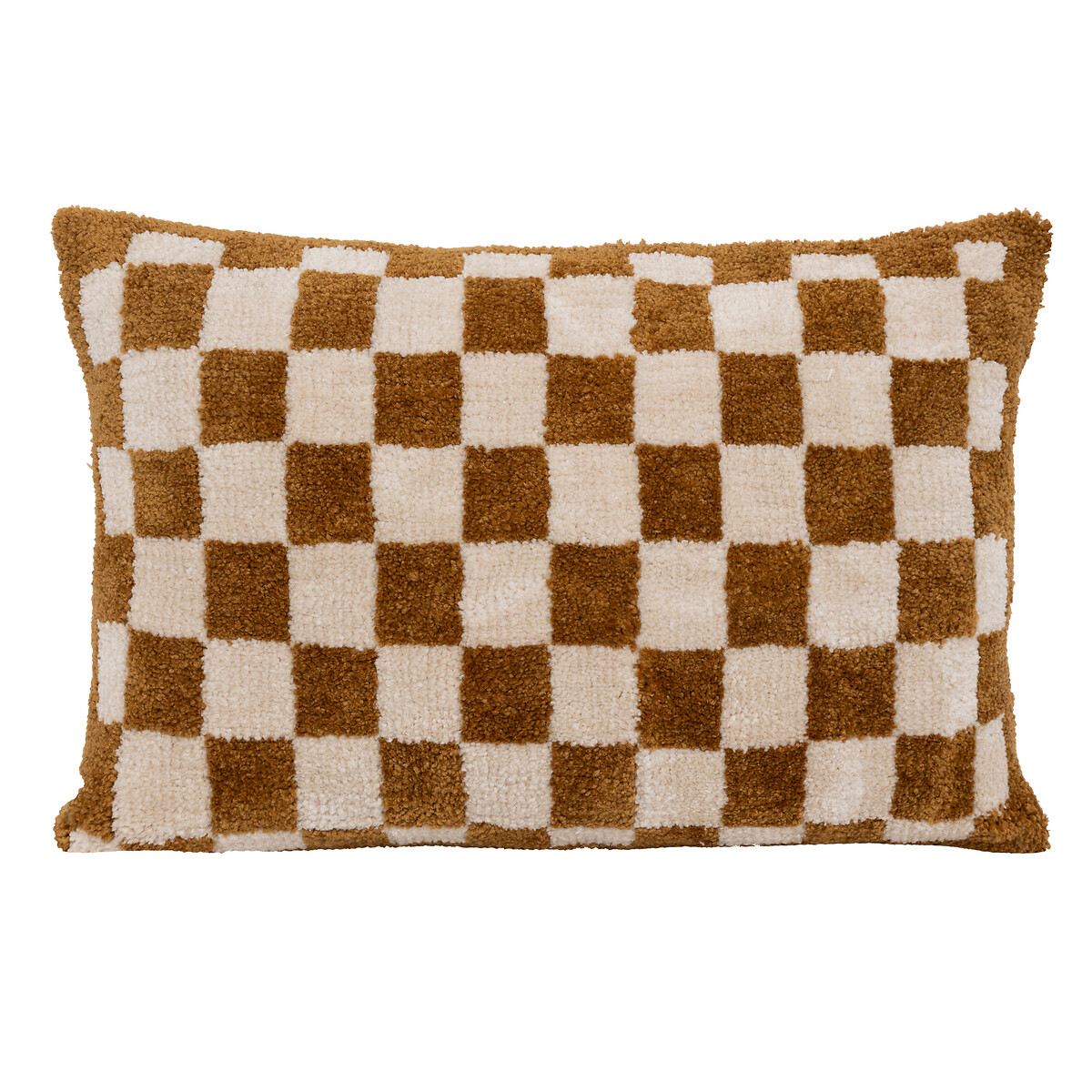 Checked cushion "Itha" Yellow ochre, 38x58 cm