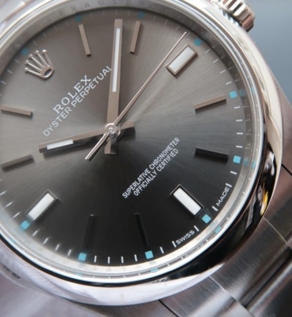 Replica Rolex Oyster Perpetual 39mm 114300 JF Gray Dial SS Bracelet SH3132 - Elite Watch Atelier