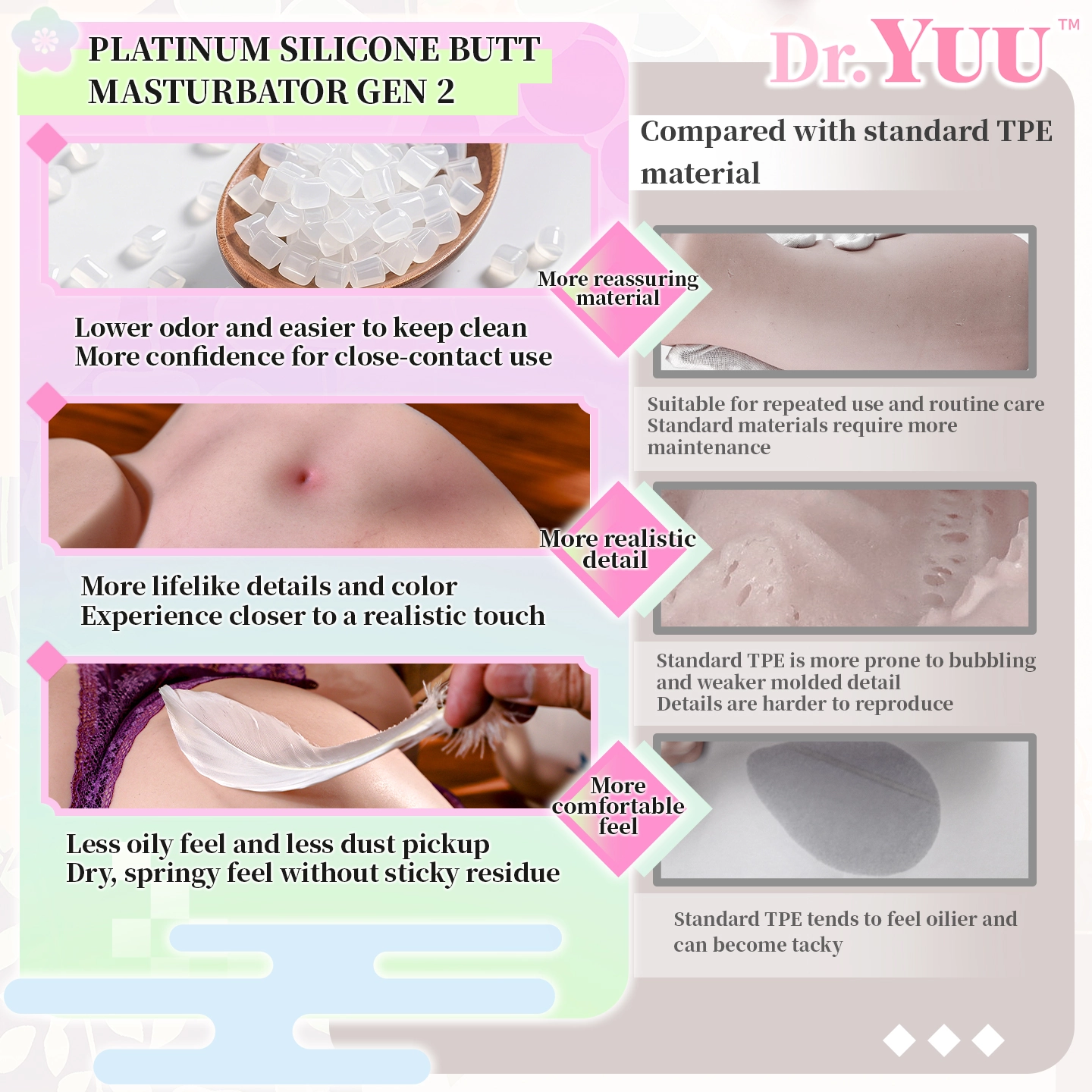 Premium platinum silicone ass masturbator with soft skin texture and detailed realistic finish