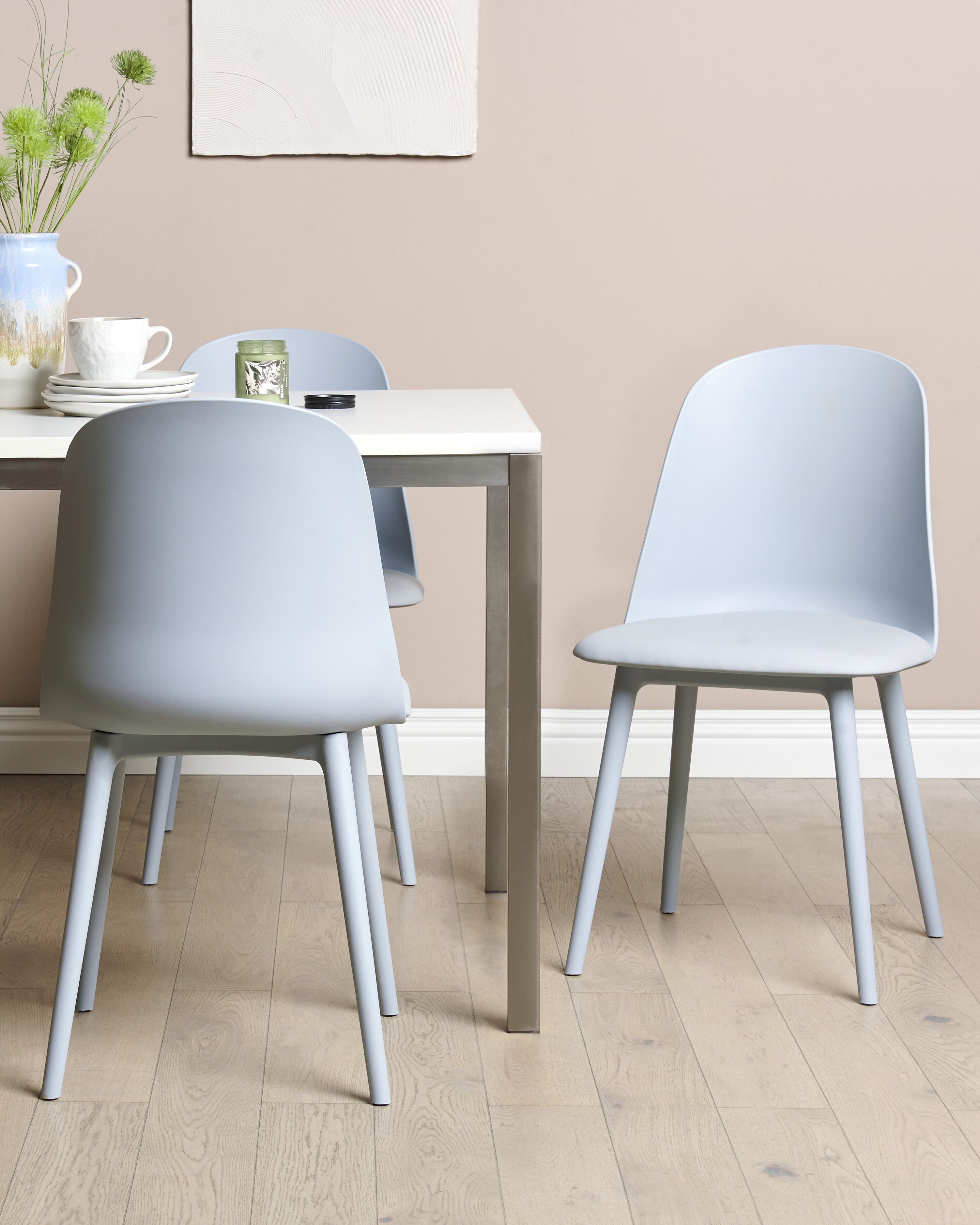 Set of 2 Dining Chairs FOMBY Light Blue