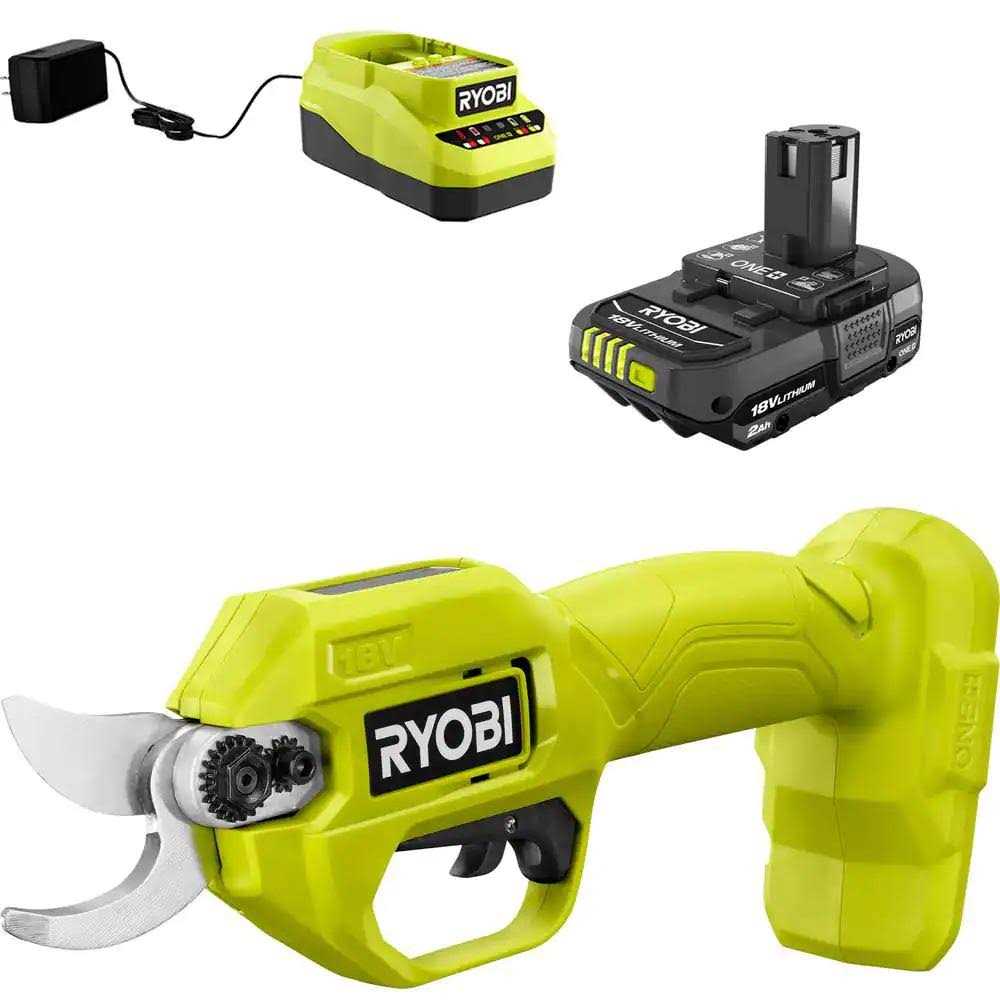 RYOBI ONE+ 18V Cordless Pruner With 2.0 Ah Battery And Charger RYOBI ONE+ 18V Cordless Pruner With 2.0 Ah Battery And Charger