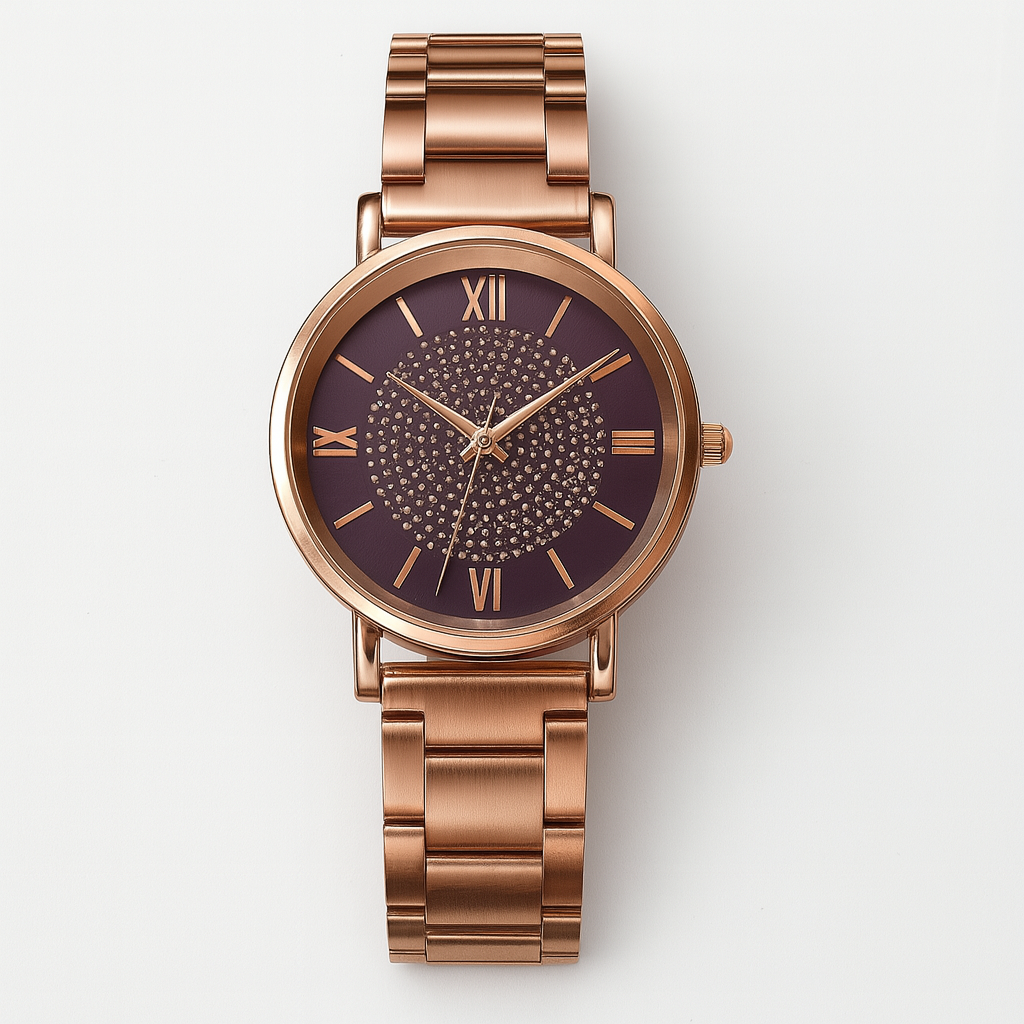 Elegant Roségouden Luxe Horloge met Diverse Wijzerplaatkleuren voor Elke Gelegenheid