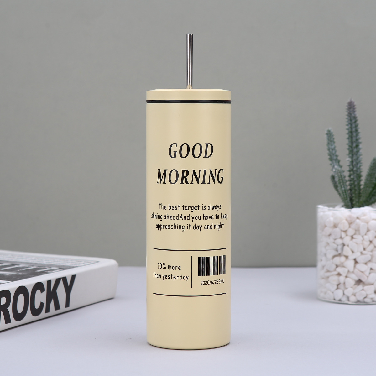 304 Stainless Steel 600ml BPA Free Leak-Proof Thermos Cup 12-Hour Thermal Insulation Portable Vacuum Flask for Camping Car Use