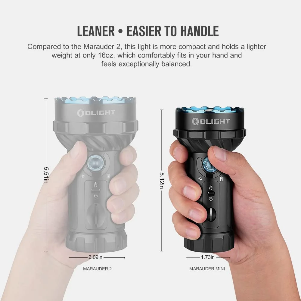 OLIGHT Marauder Mini 7,000 Lumens Bright Flashlight with 600 Meters Beam Distance, Powerful RGB Lights, Magnetic Rechargeable for Outdoors Work, Hunting, and Searching(Black) - Image 4