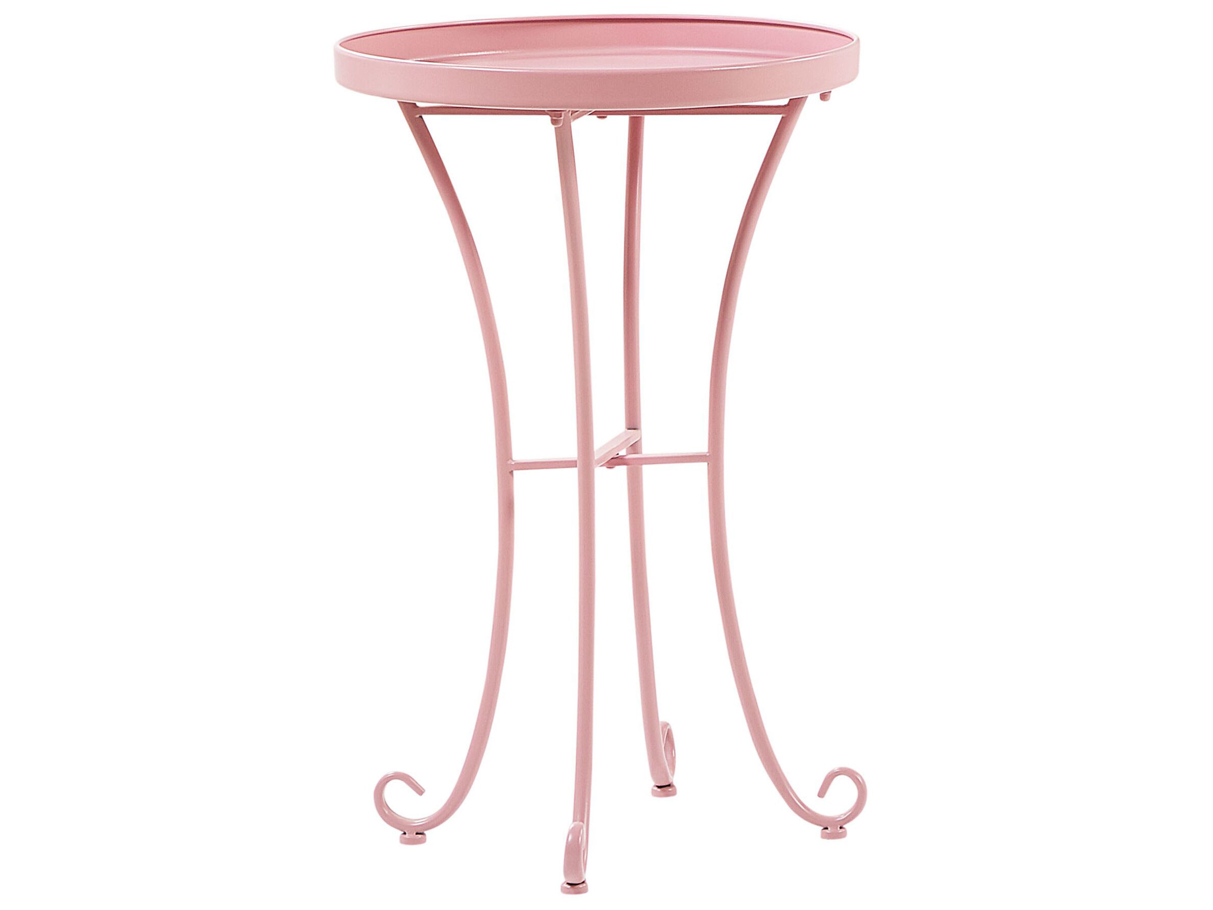 Garden Side Table CAVINIA 40 cm 40 cm Metal Pink