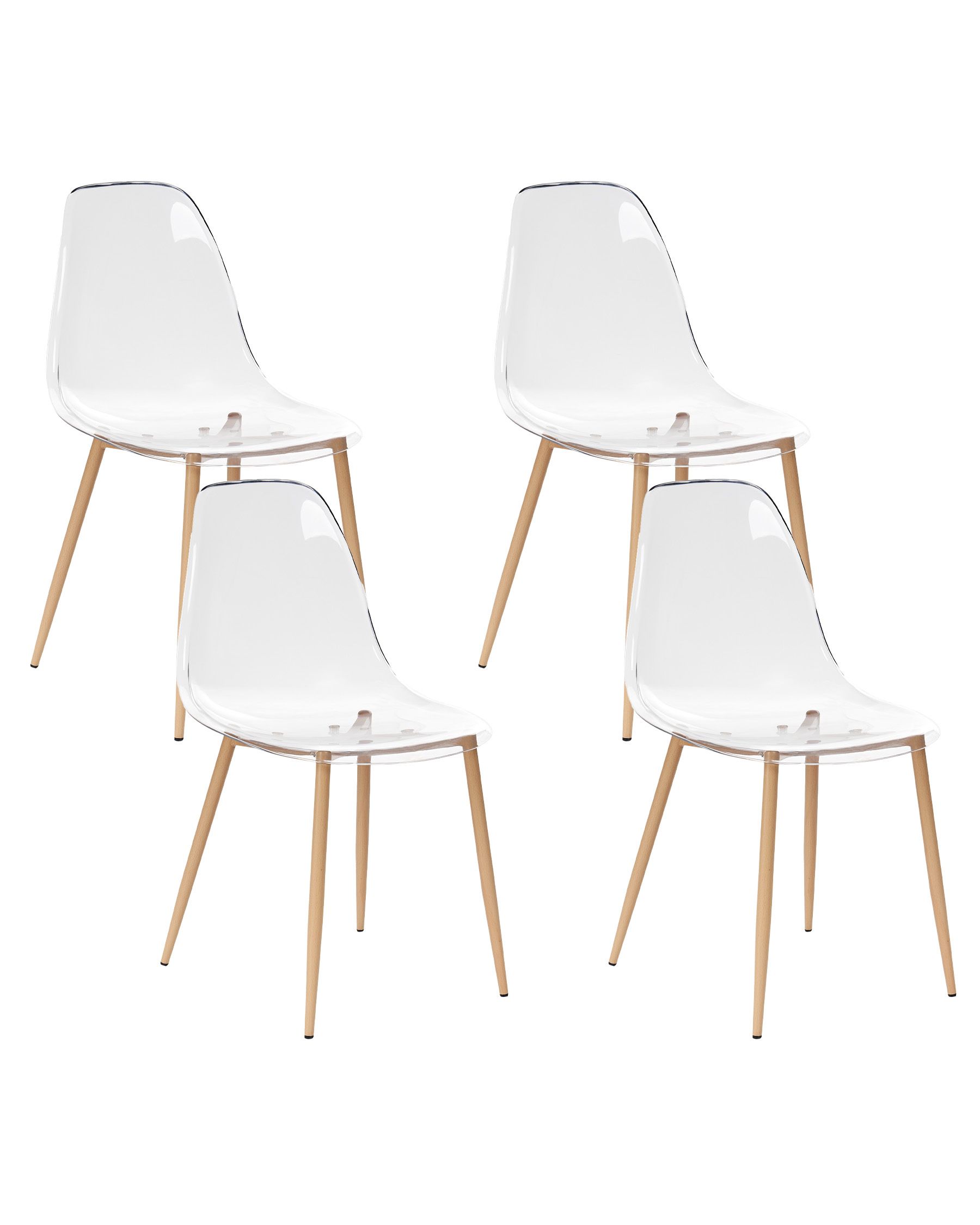 Set of 4 Dining Chairs TAKILMA Transparent