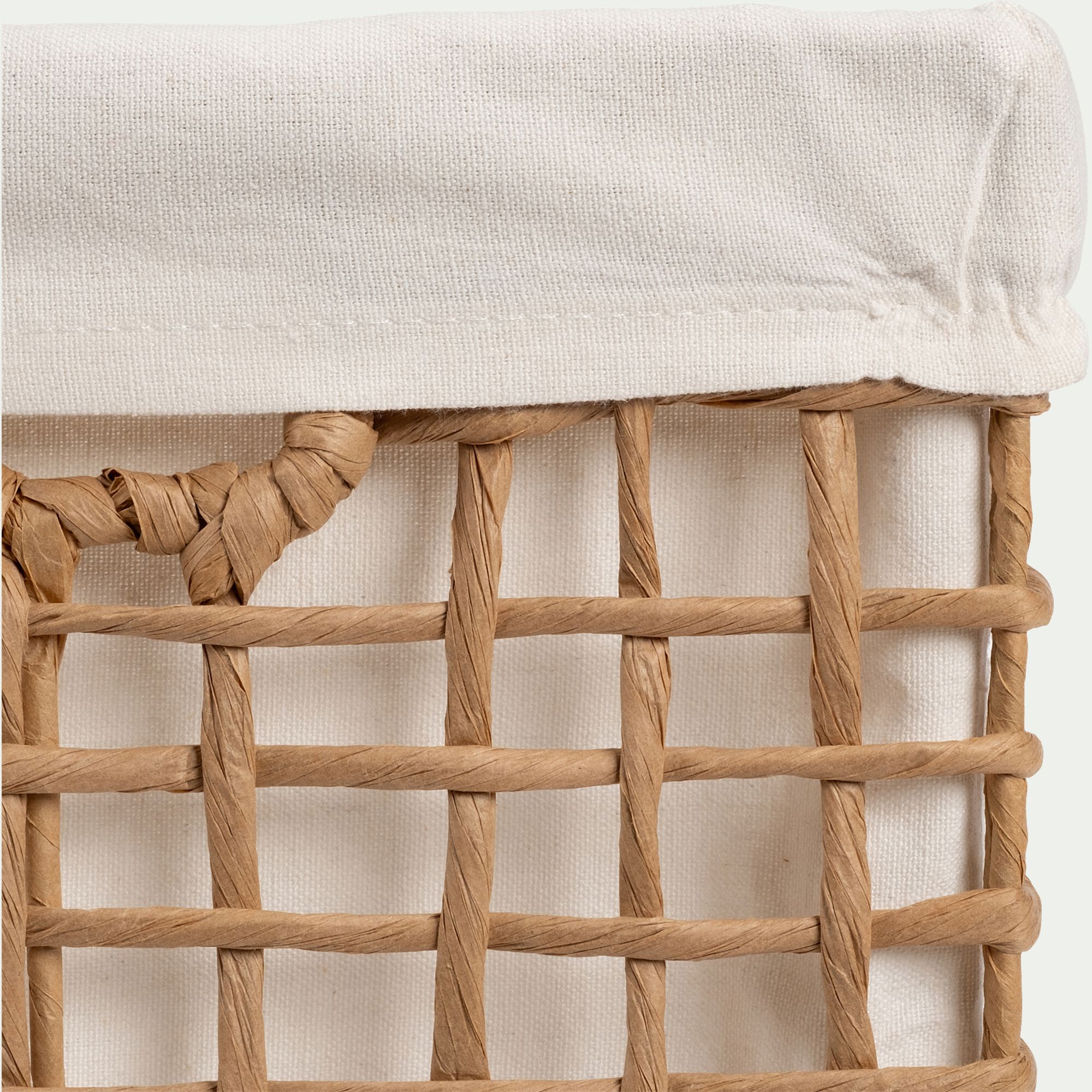 DARIUS - Panier de rangement en corde de papier H30xL32cm - naturel