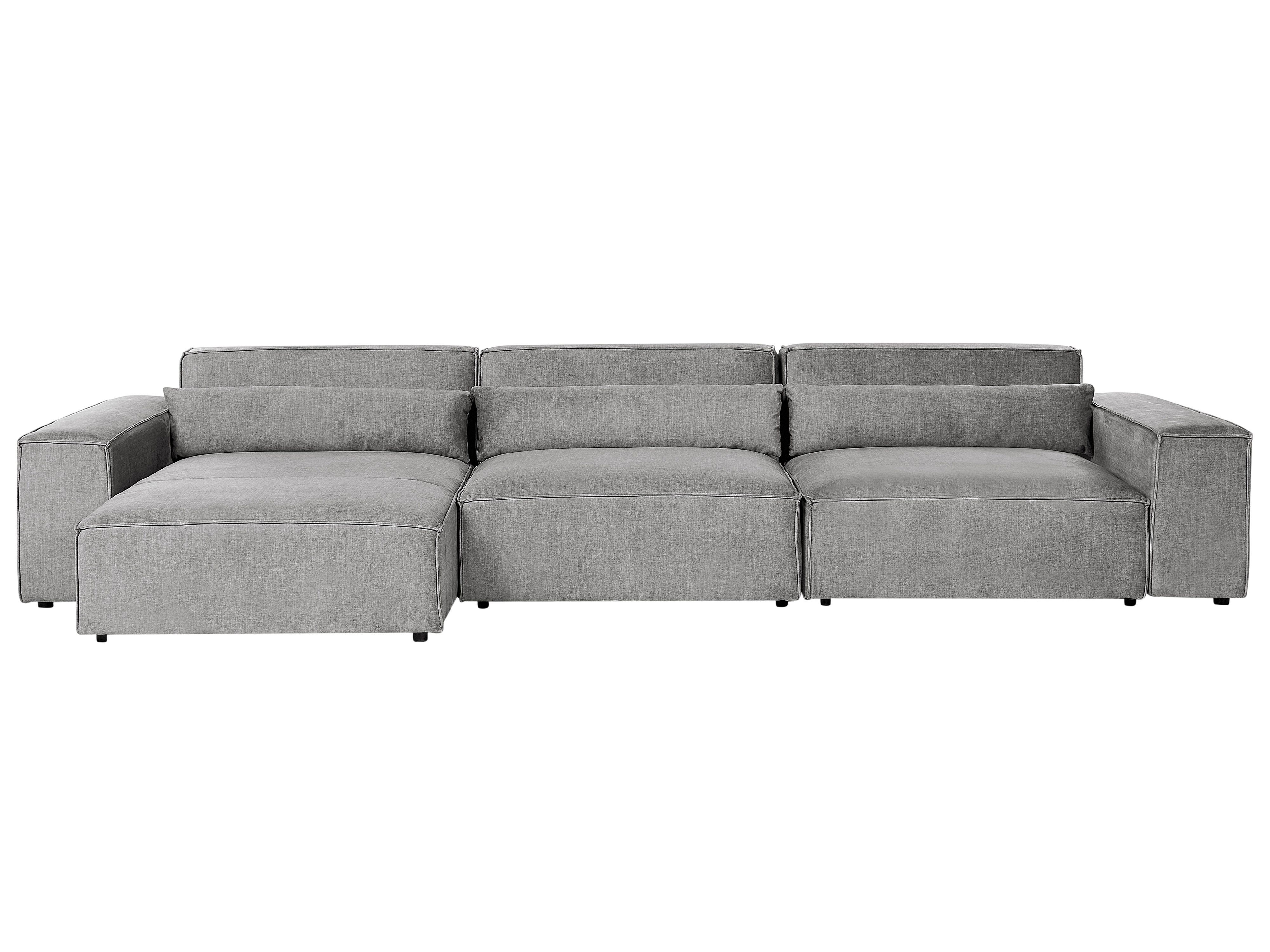 Modular Corner Sofa 4 Seater HELLNAR Fabric Grey Right Hand