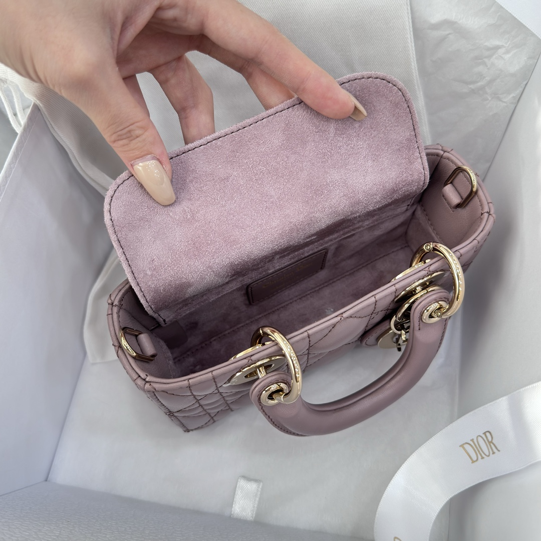 Dior Small Lady D-Joy Bag Purple For Women 6,3in/16cm1:1High-quality replica