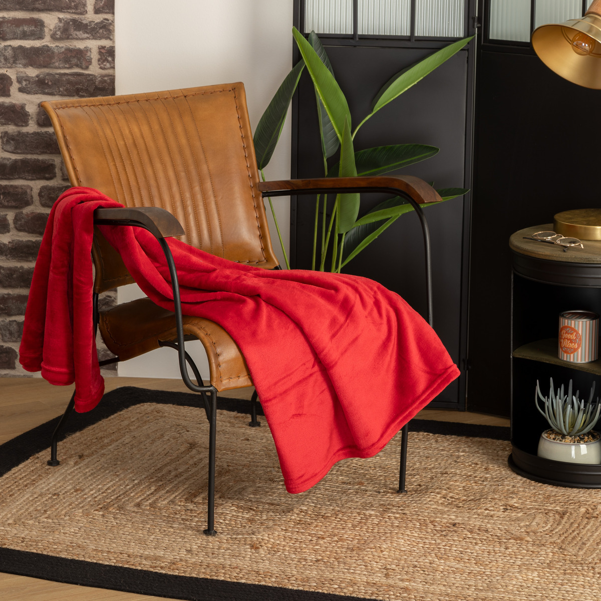 Flannel plaid Red, 125x150 cm