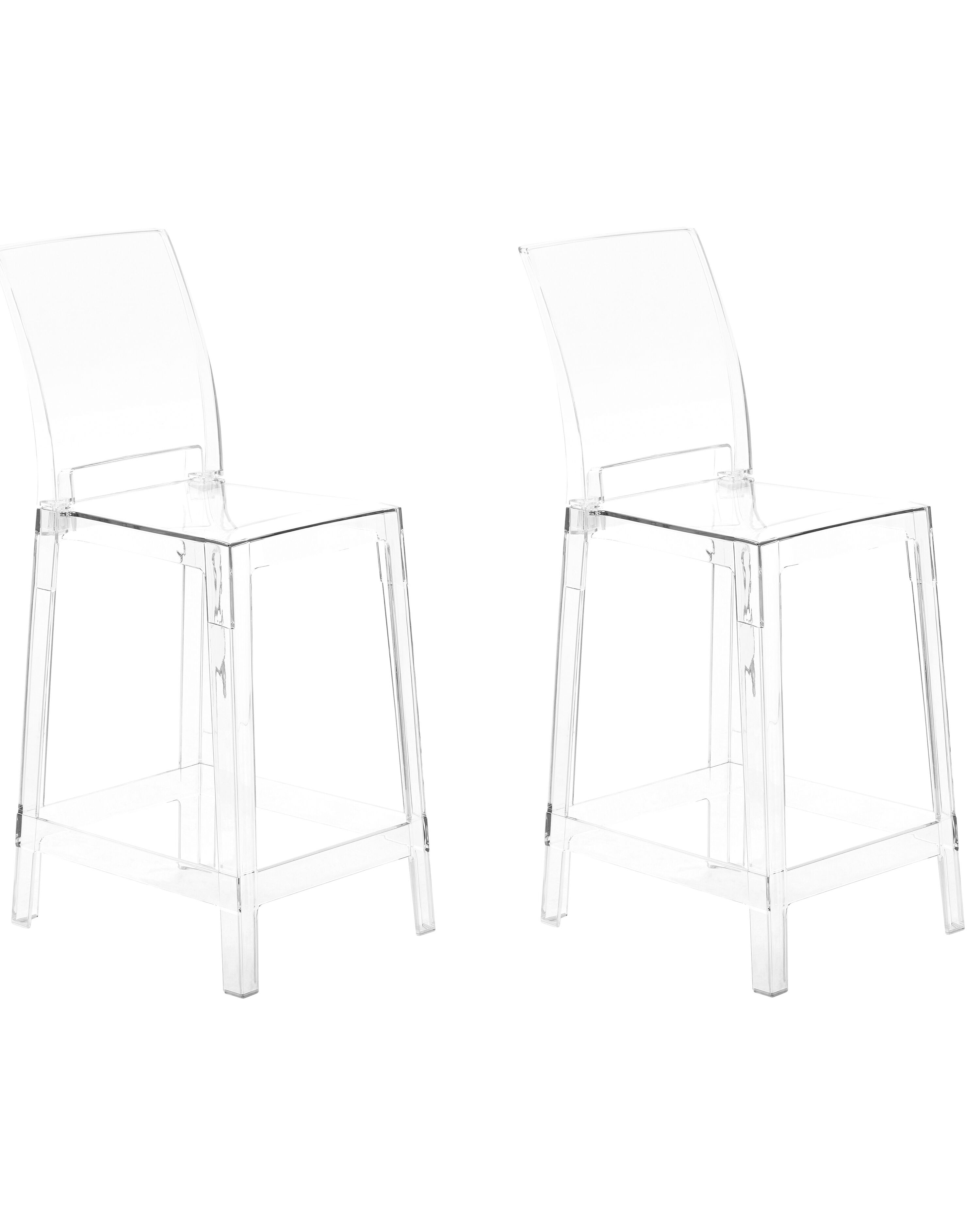 Set of 2 Bar Chairs WELLINGTON Transparent